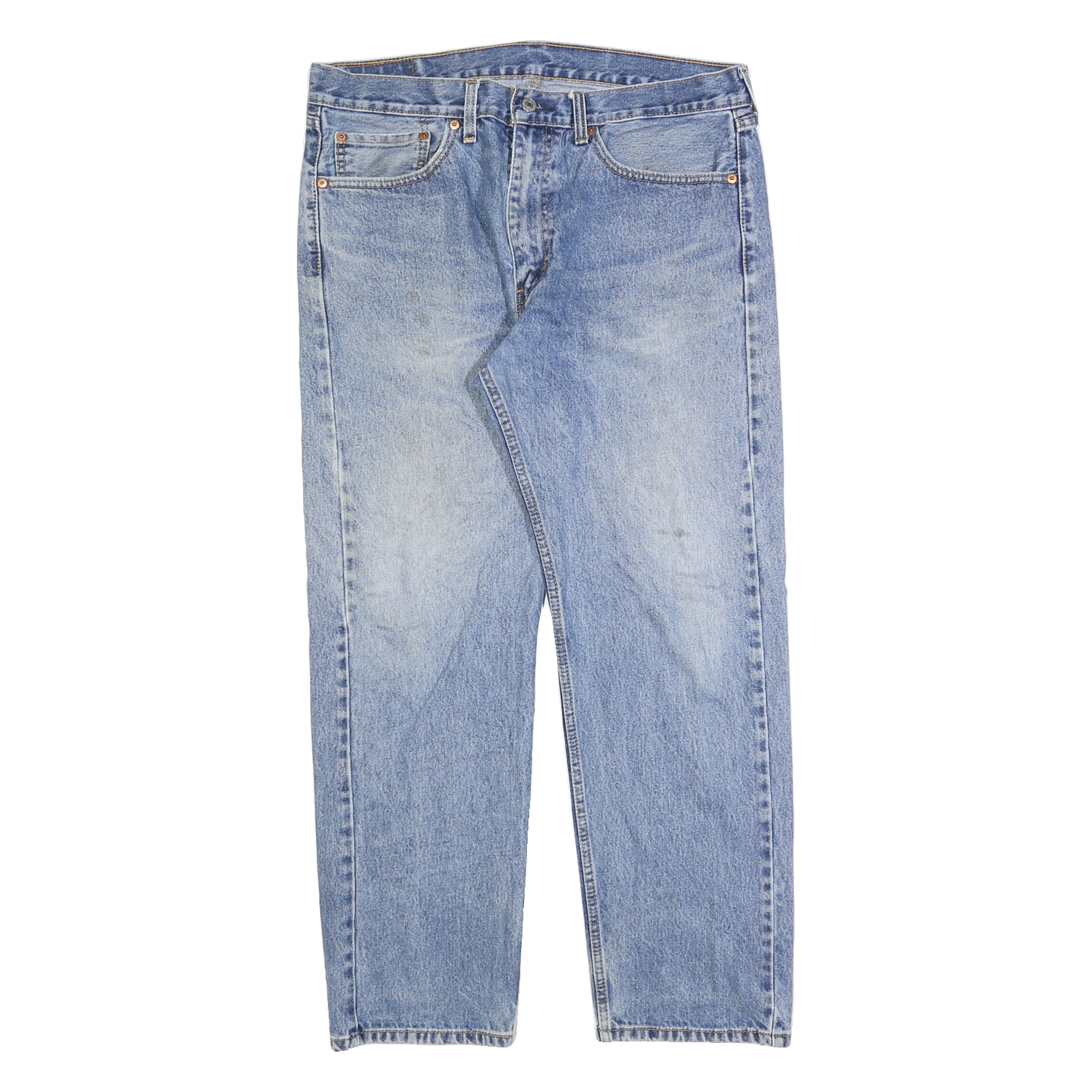 LEVI'S 505 Mens Jeans Blue Regular Straight Denim Medium W36 L30 Classic Style Refurbished - N/A refurbished available on Cerqular