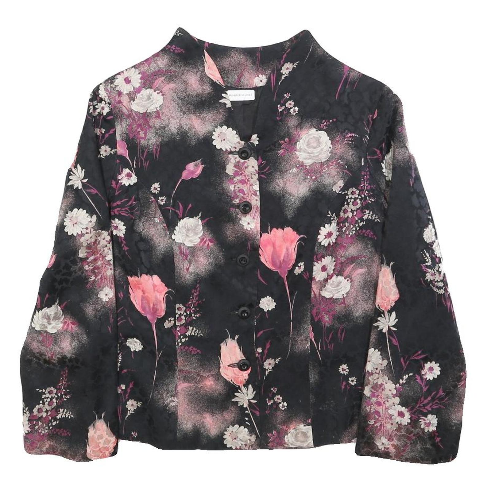 Buy Womens Black Pink Floral Print Button Jacket M Woven Patterned Elegant Refurbished - $37.69 Womens Black Pink Floral Print Button Jacket M Woven Patterned Elegant Refurbished - N/A refurbished available on Cerqular