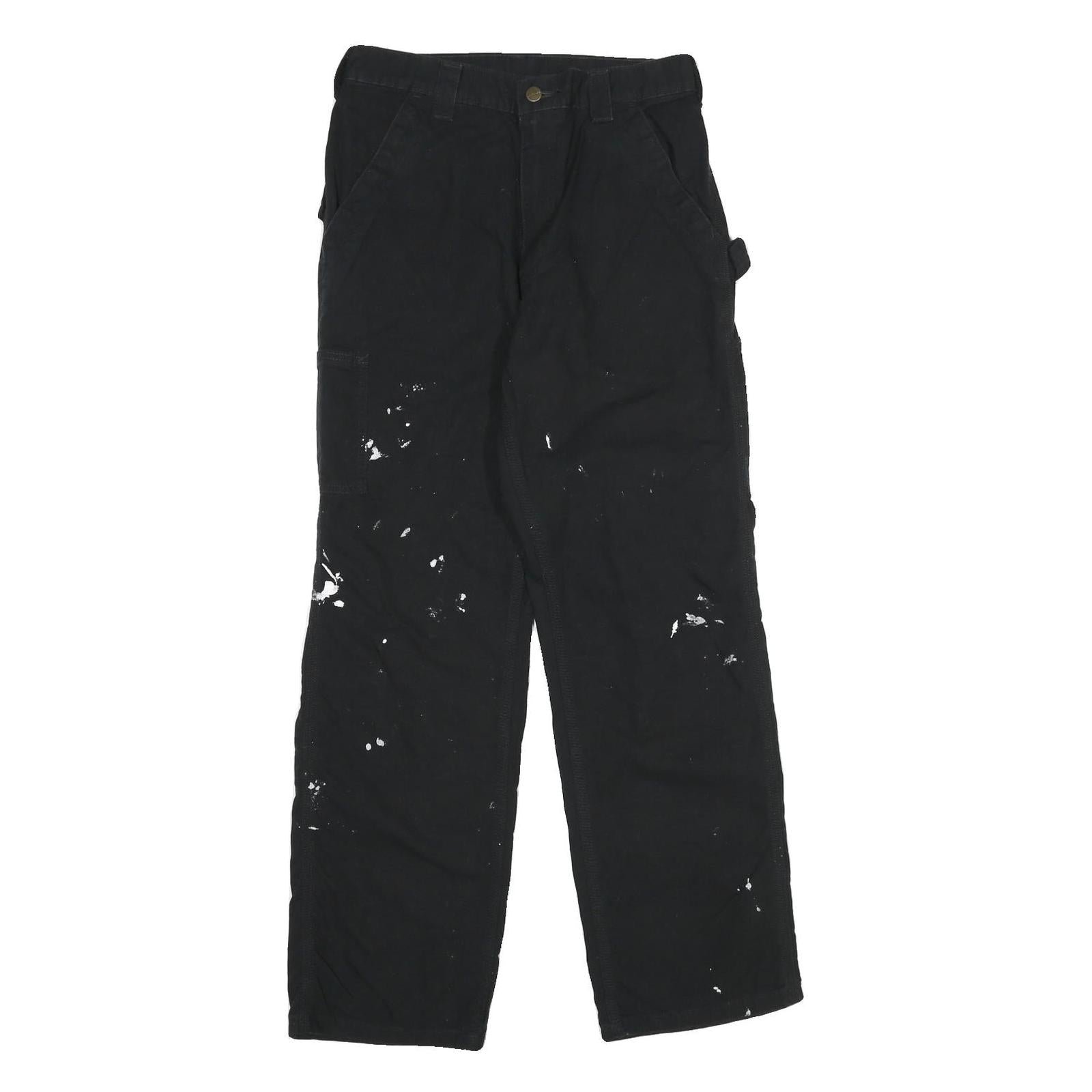 CARHARTT Mens Cotton Black Workwear Regular Straight Trousers W30 L30 Paint Refurbished - N/A refurbished available on Cerqular
