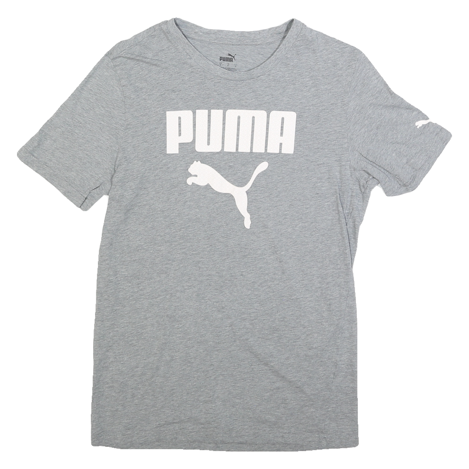 PUMA Mens Grey Classic Logo Print T-Shirt S Short Sleeve Crew Neck Refurbished - N/A refurbished available on Cerqular