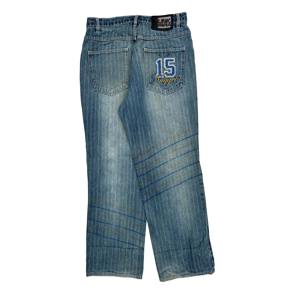 Nuggets Nba Link Graphic Jeans - 31W 30L Blue Denim Refurbished - Thrifted (note: this is a term often used to describe second- refurbished available on Cerqular