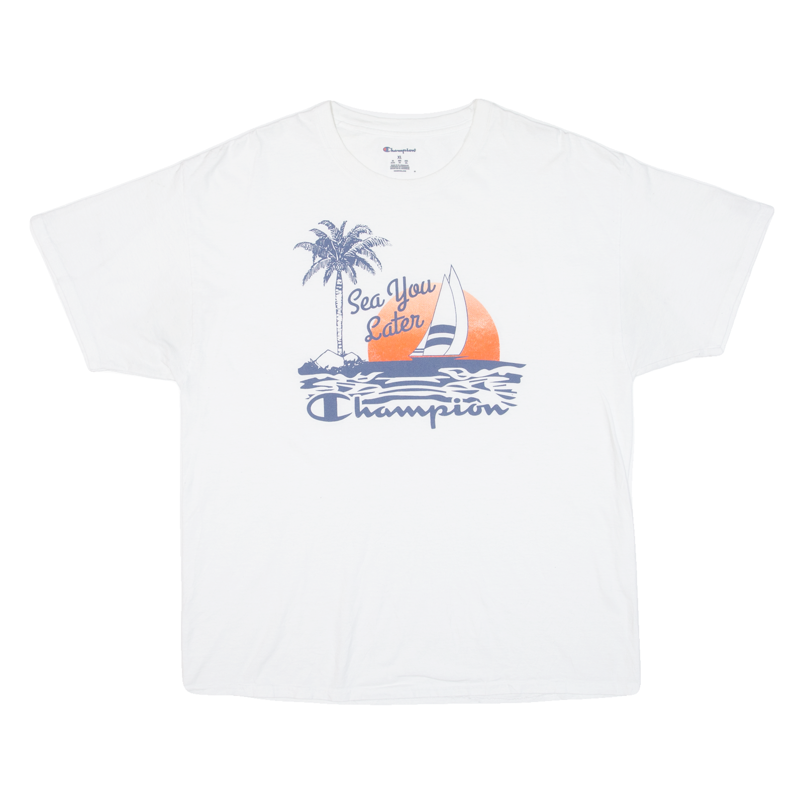 CHAMPION Sea You Later Mens T-Shirt White XL Refurbished - N/A refurbished available on Cerqular