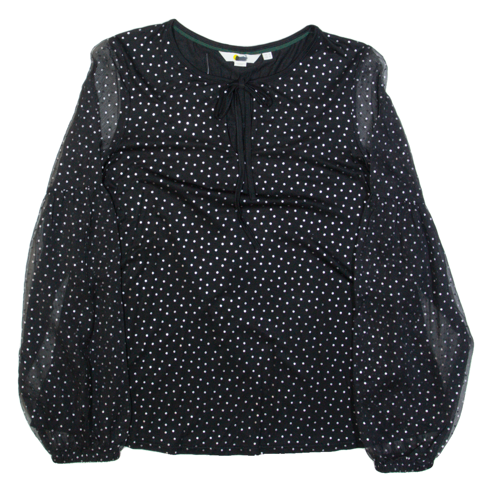 BODEN Womens Printed Blouse Black Long Sleeve Polka Dot UK 8 Refurbished - N/A refurbished available on Cerqular