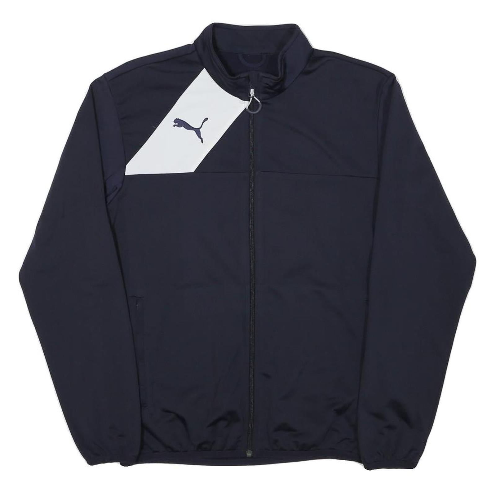 PUMA Mens Navy Blue Sports Jacket M Polyester Blend Zip Plain Athletic Refurbished - N/A refurbished available on Cerqular