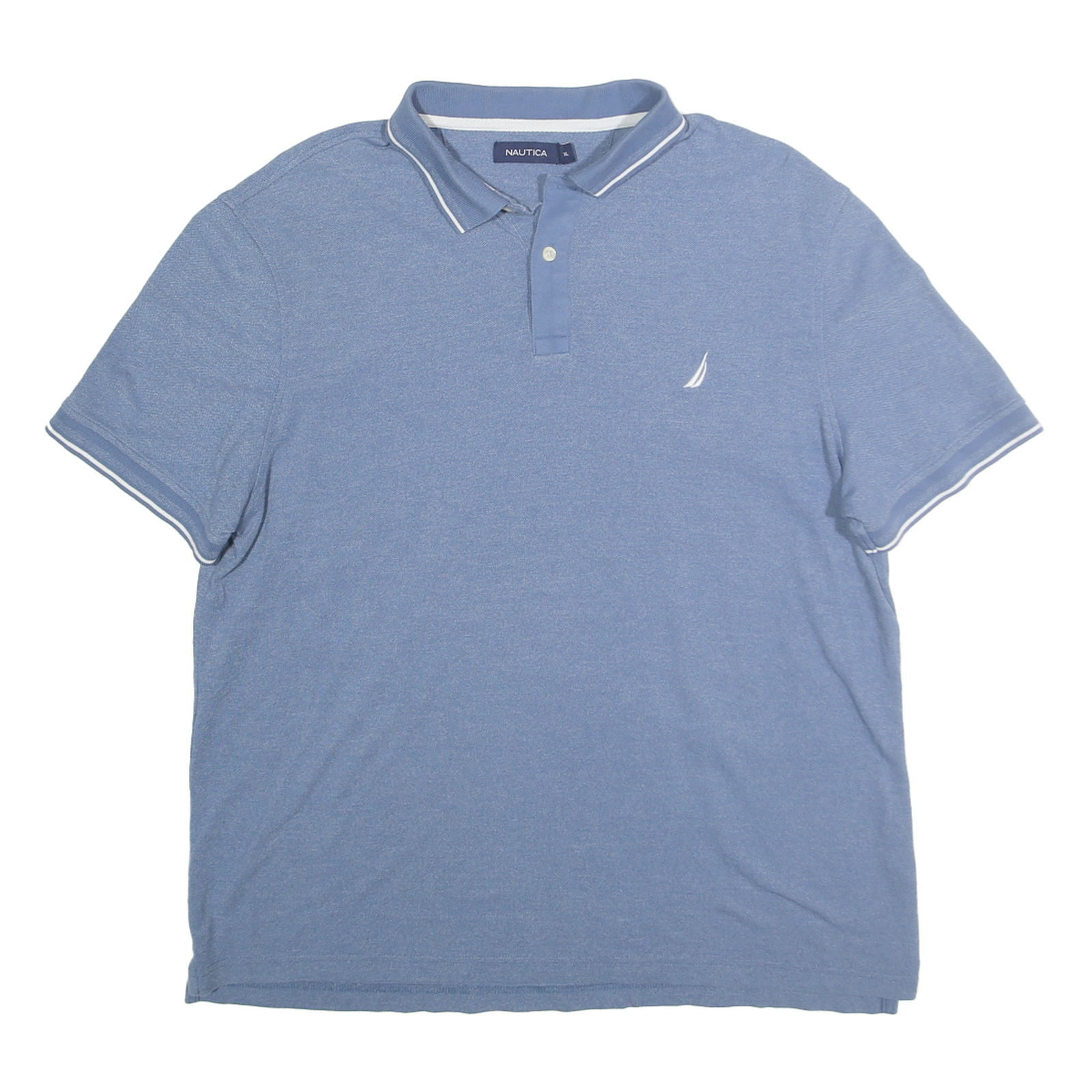 NAUTICA Mens Blue Short Sleeve Plain XL Cotton Polo Shirt Classic Fit Refurbished - N/A refurbished available on Cerqular