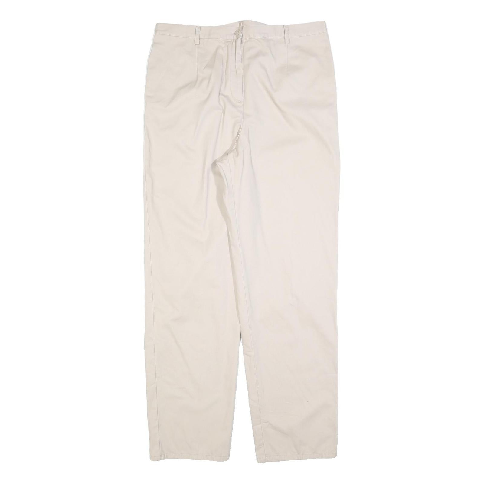 PENDLETON Womens Cotton Blend Cream Relaxed Straight Trousers W34 L30 Refurbished - N/A refurbished available on Cerqular
