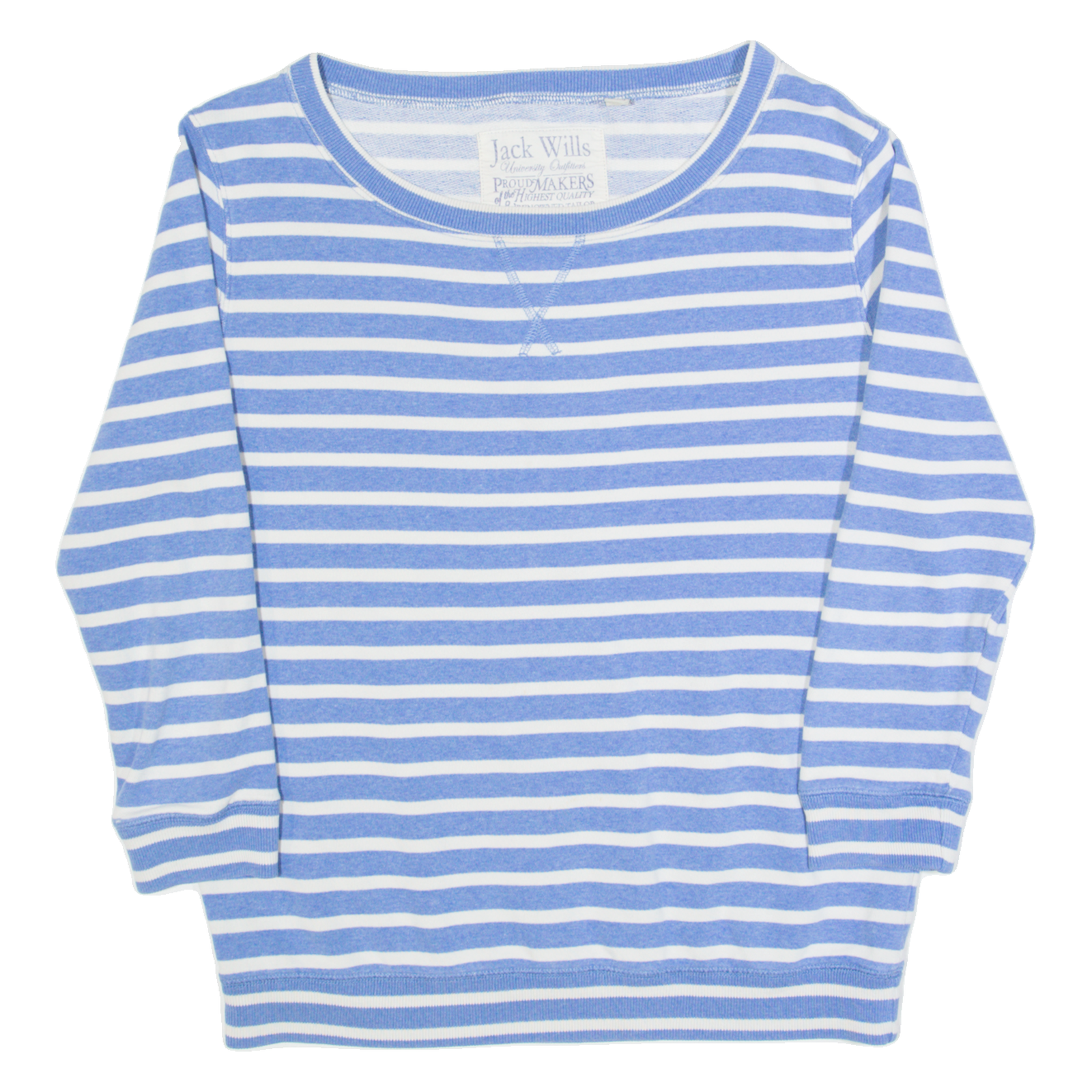 JACK WILLS Striped Womens Sweatshirt Blue UK 10 Refurbished - N/A refurbished available on Cerqular
