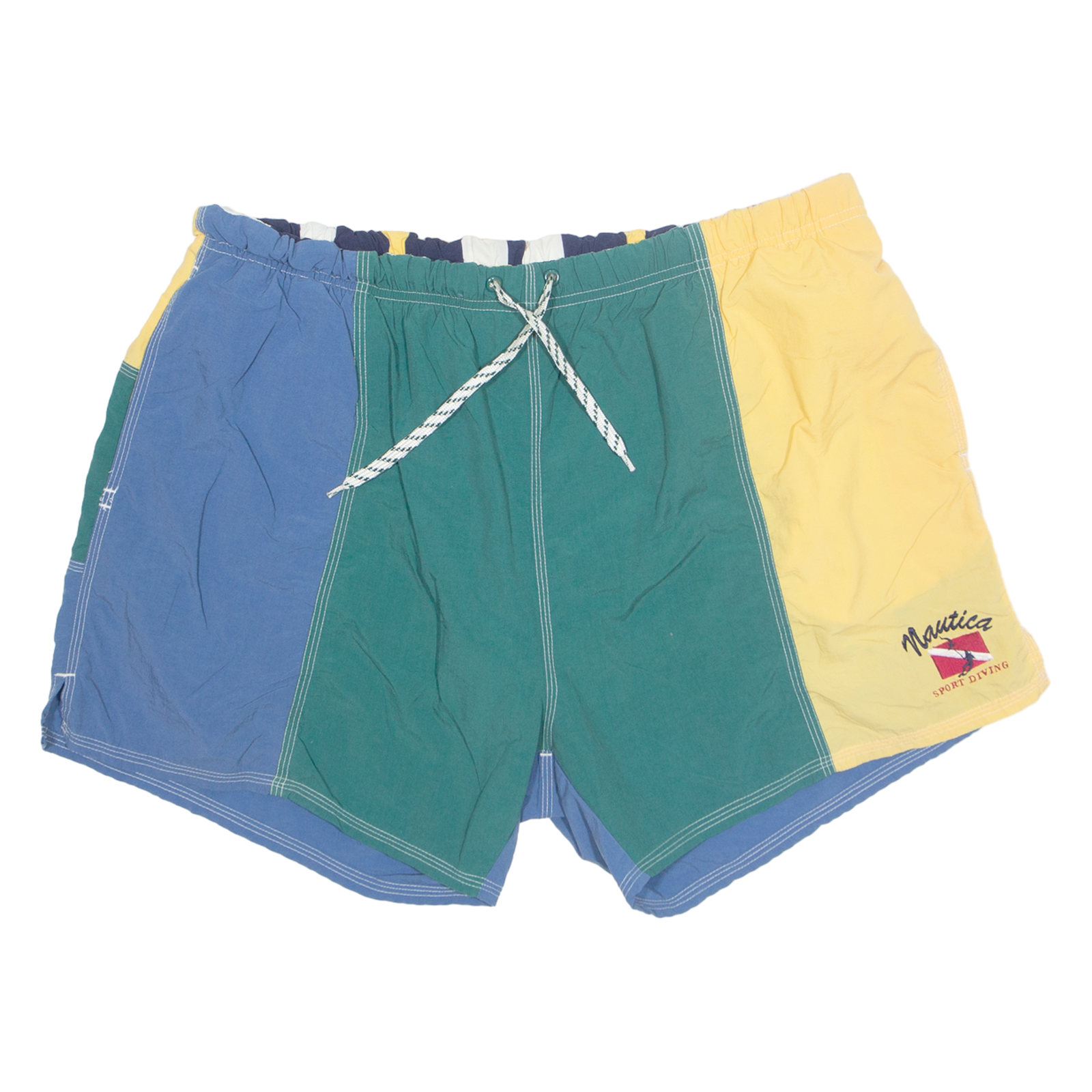 NAUTICA Mesh Lined Mens Swimming Shorts Blue Colourblock XL W36 Refurbished - N/A refurbished available on Cerqular