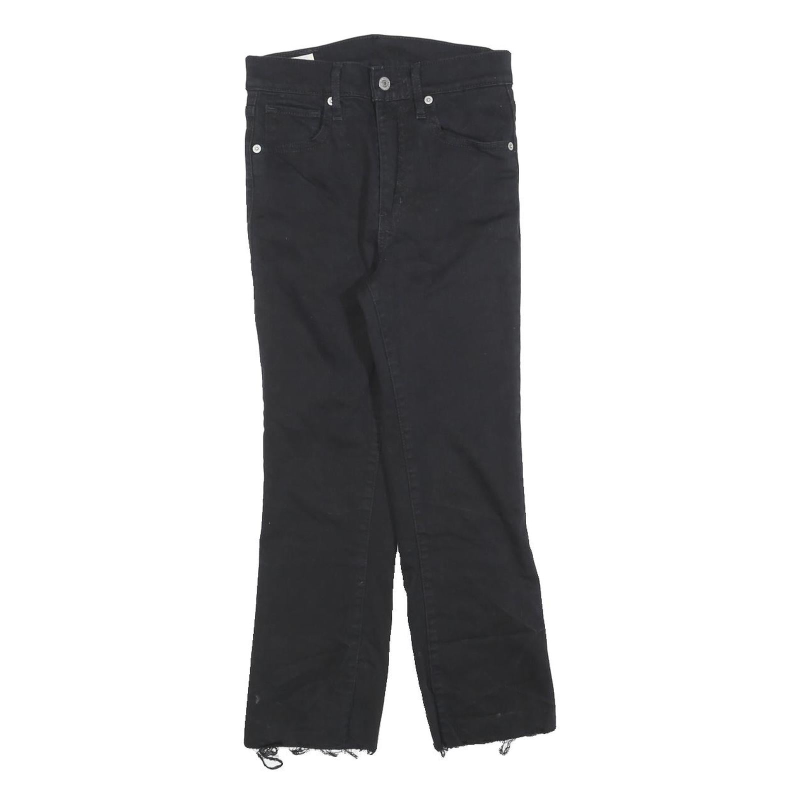 LEVI'S Womens Black Regular Straight Denim Raw Hem W25 L22 Classic Jeans Refurbished - N/A refurbished available on Cerqular