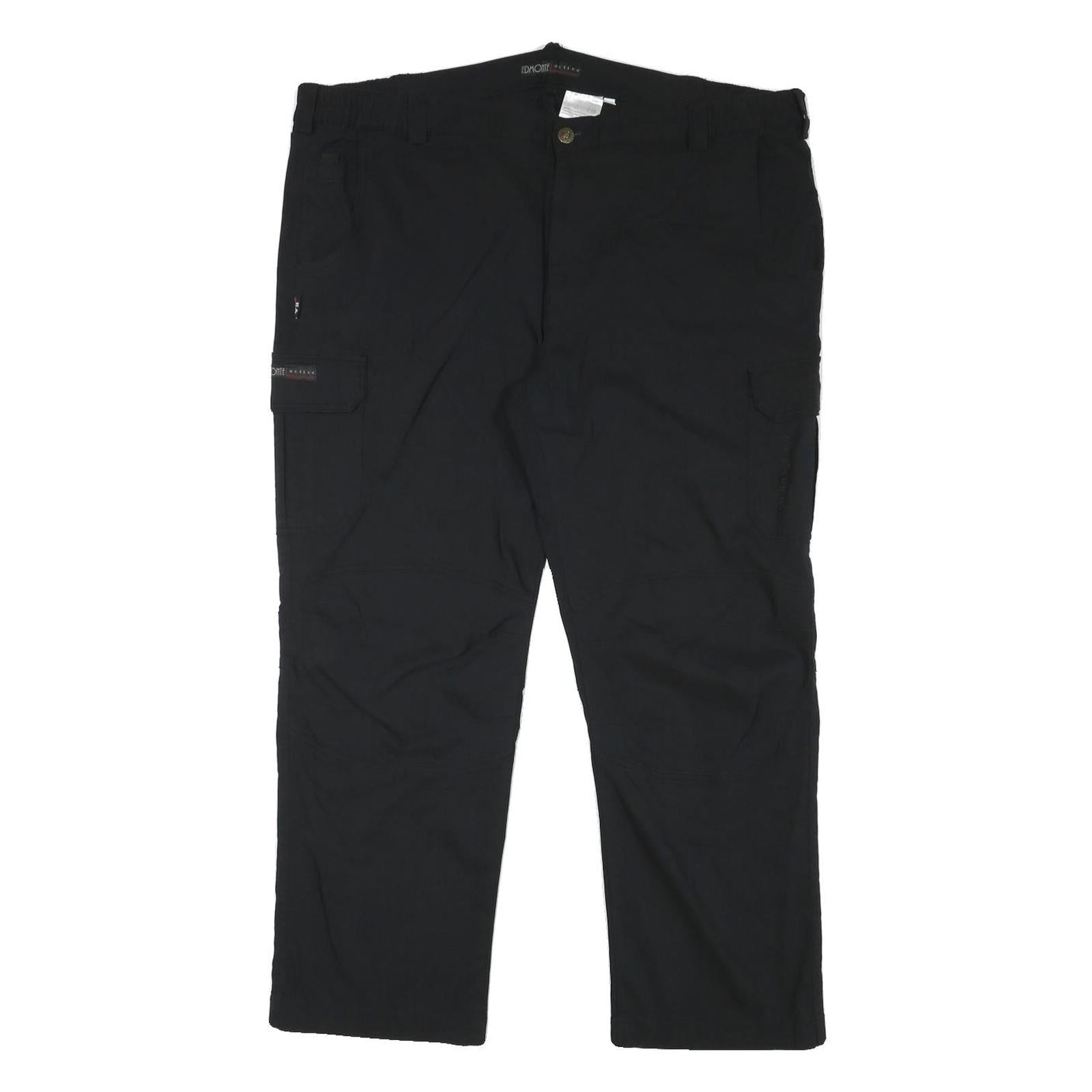EDMONTE Mens Regular Black Polyester Blend Zip Trousers W41 L27 Cargo Style Refurbished - N/A refurbished available on Cerqular