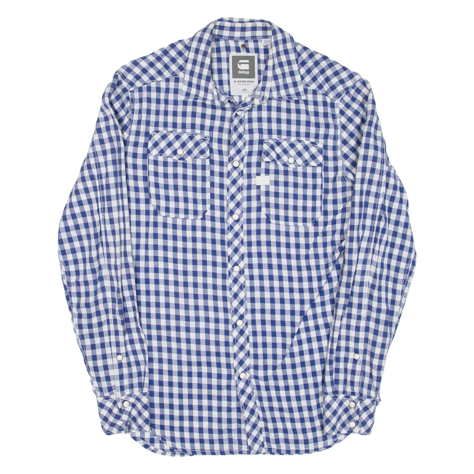 G-STAR Mens Shirt Blue Check Long Sleeve S Refurbished - N/A refurbished available on Cerqular