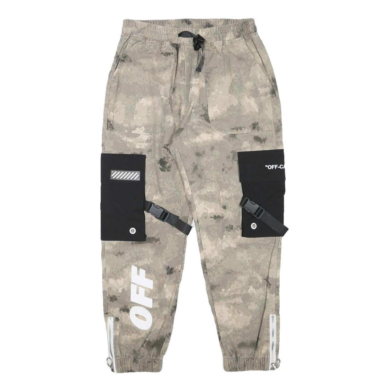 Mens Beige & Black Camouflage Cotton Blend Relaxed Cargo Trousers W27 L25 Refurbished - N/A refurbished available on Cerqular