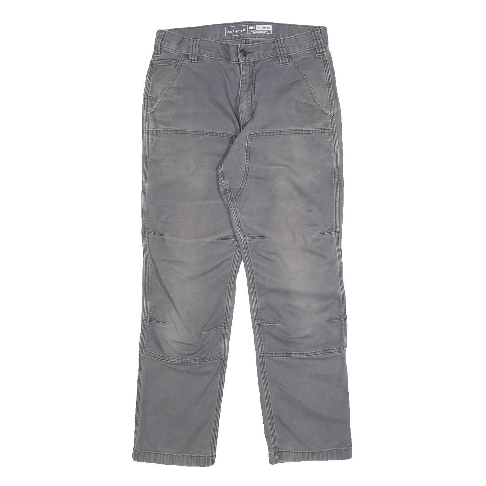 CARHARTT Mens Cotton Blend Grey Relaxed Fit Straight Leg Trousers W28 L30 Casual Refurbished - N/A refurbished available on Cerqular