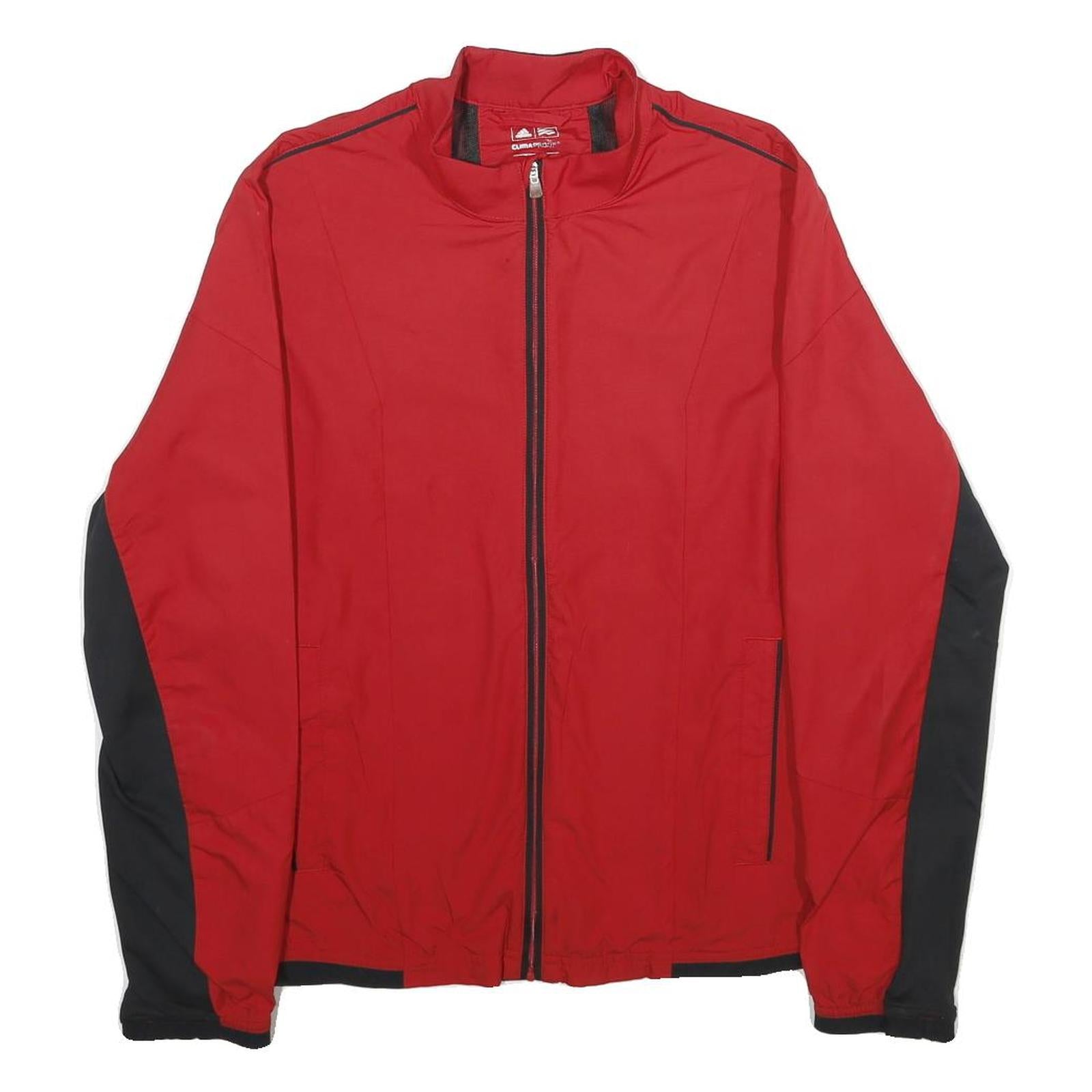 ADIDAS Womens Red & Black Track Jacket M Polyester Zip Plain Sportswear Refurbished - N/A refurbished available on Cerqular