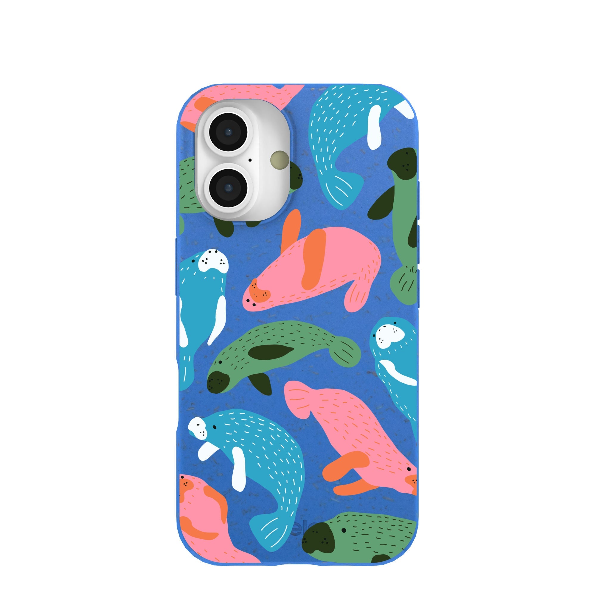 Buy Electric Blue Sea Cows iPhone 16 Case Refurbished - $65.00 Electric Blue Sea Cows iPhone 16 Case Refurbished - Pela Case refurbished available on Cerqular