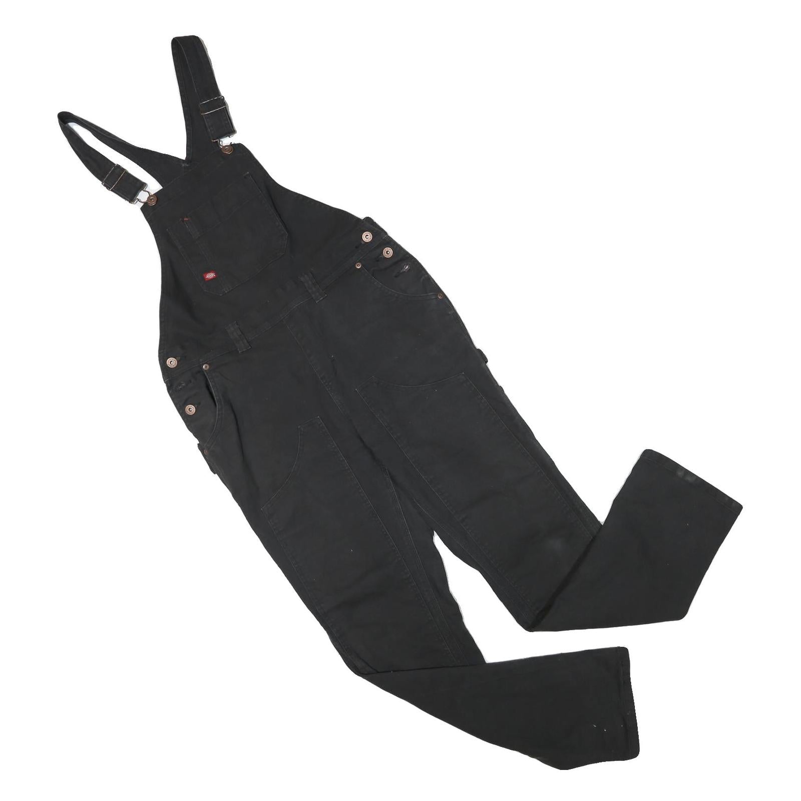 DICKIES Womens Black Cotton Blend Dungarees Regular Fit S W34 L31 Workwear Refurbished - N/A refurbished available on Cerqular