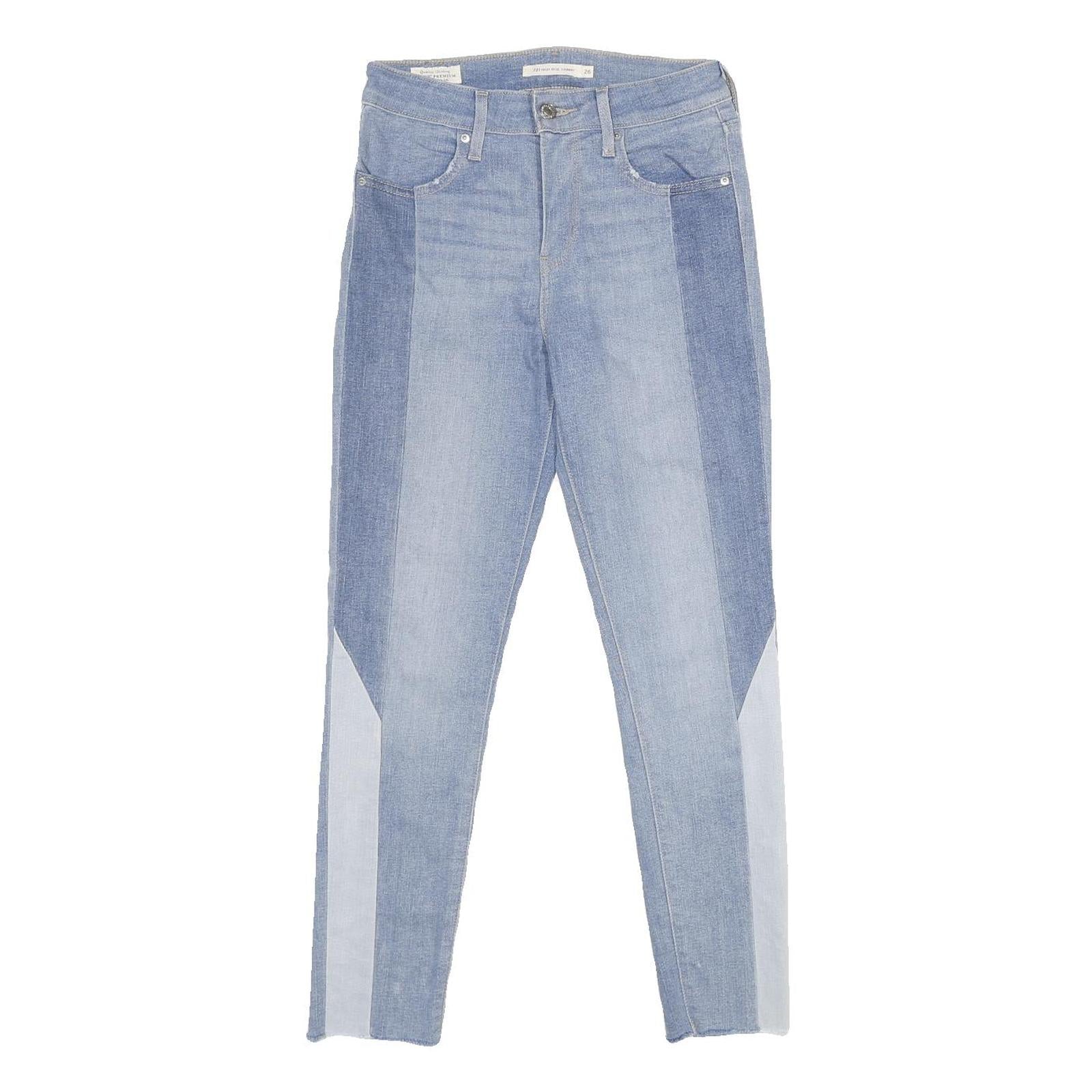 LEVI'S 721 HIGH RISE SKINNY BIG E Womens Jeans Blue Slim Skinny Denim Medium W26 Refurbished - N/A refurbished available on Cerqular