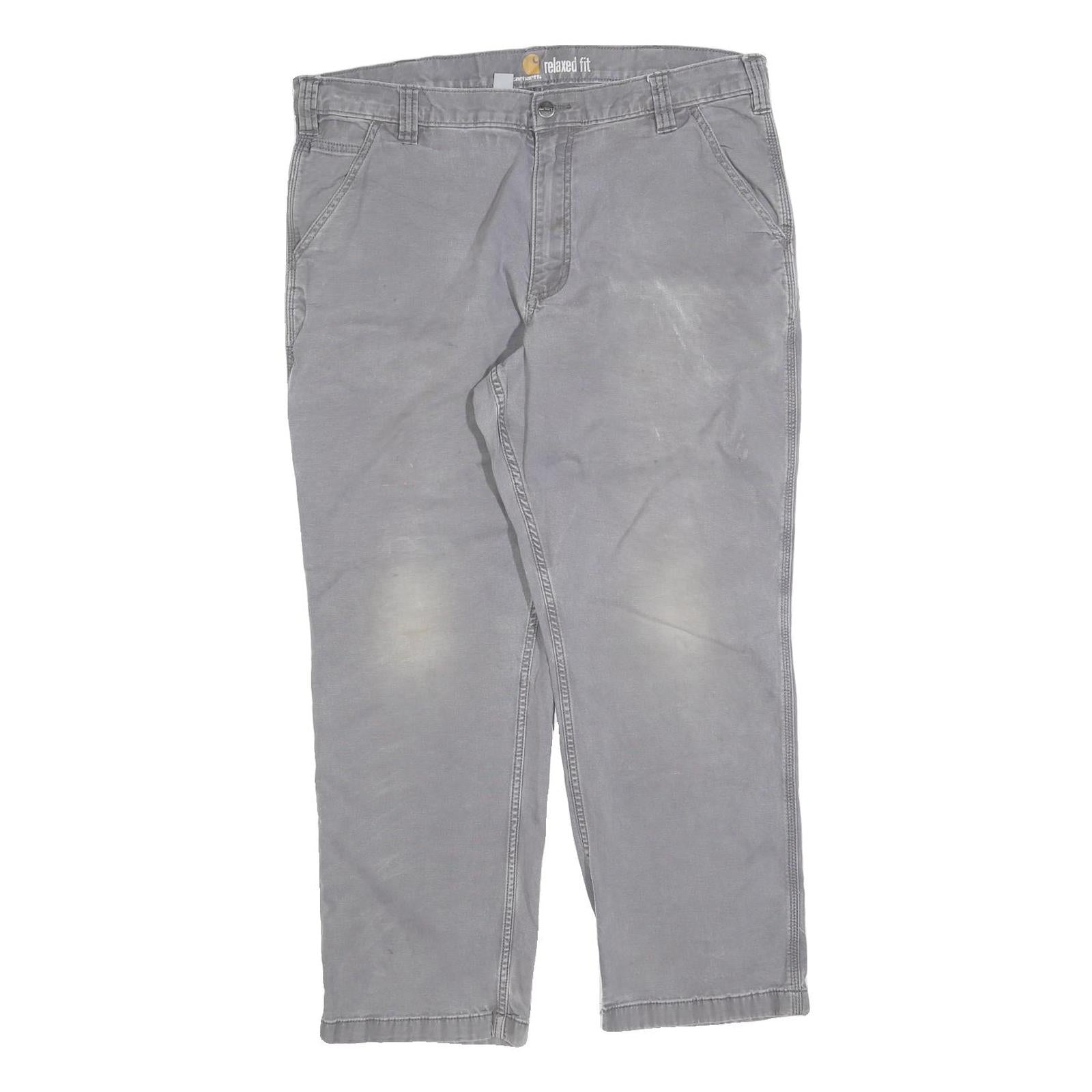CARHARTT Mens Grey Cotton Blend Relaxed Fit Straight Leg Trousers W38 L30 Refurbished - N/A refurbished available on Cerqular