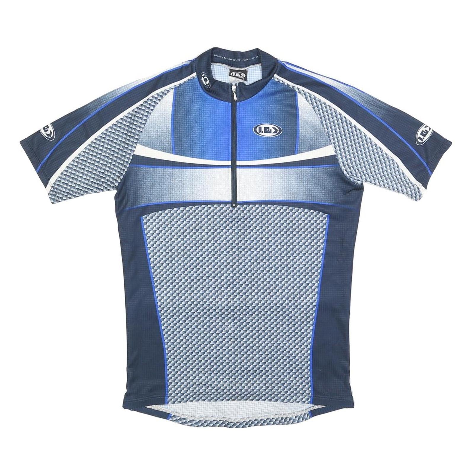 LG Mens Blue & Grey Cycling T-Shirt M Short Sleeve 1/4 Zip Sportswear Refurbished - N/A refurbished available on Cerqular