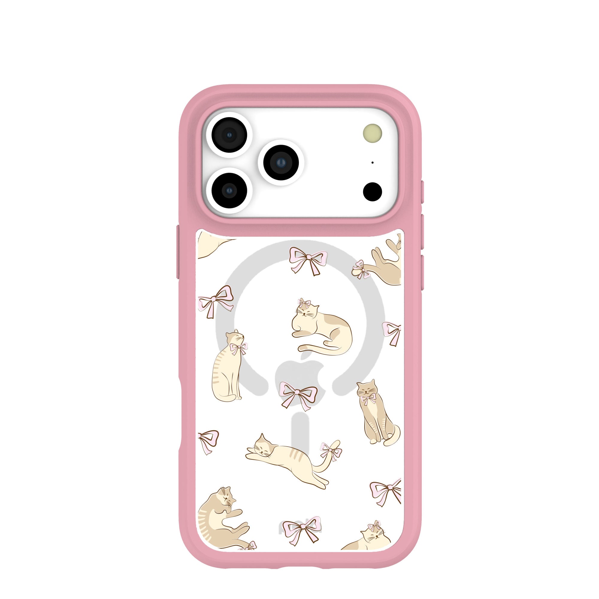 Clear Purrfection iPhone 17 Pro Max Case With Petal Pink Ridge (MagSafe included) Refurbished - Pela Case refurbished available on Cerqular