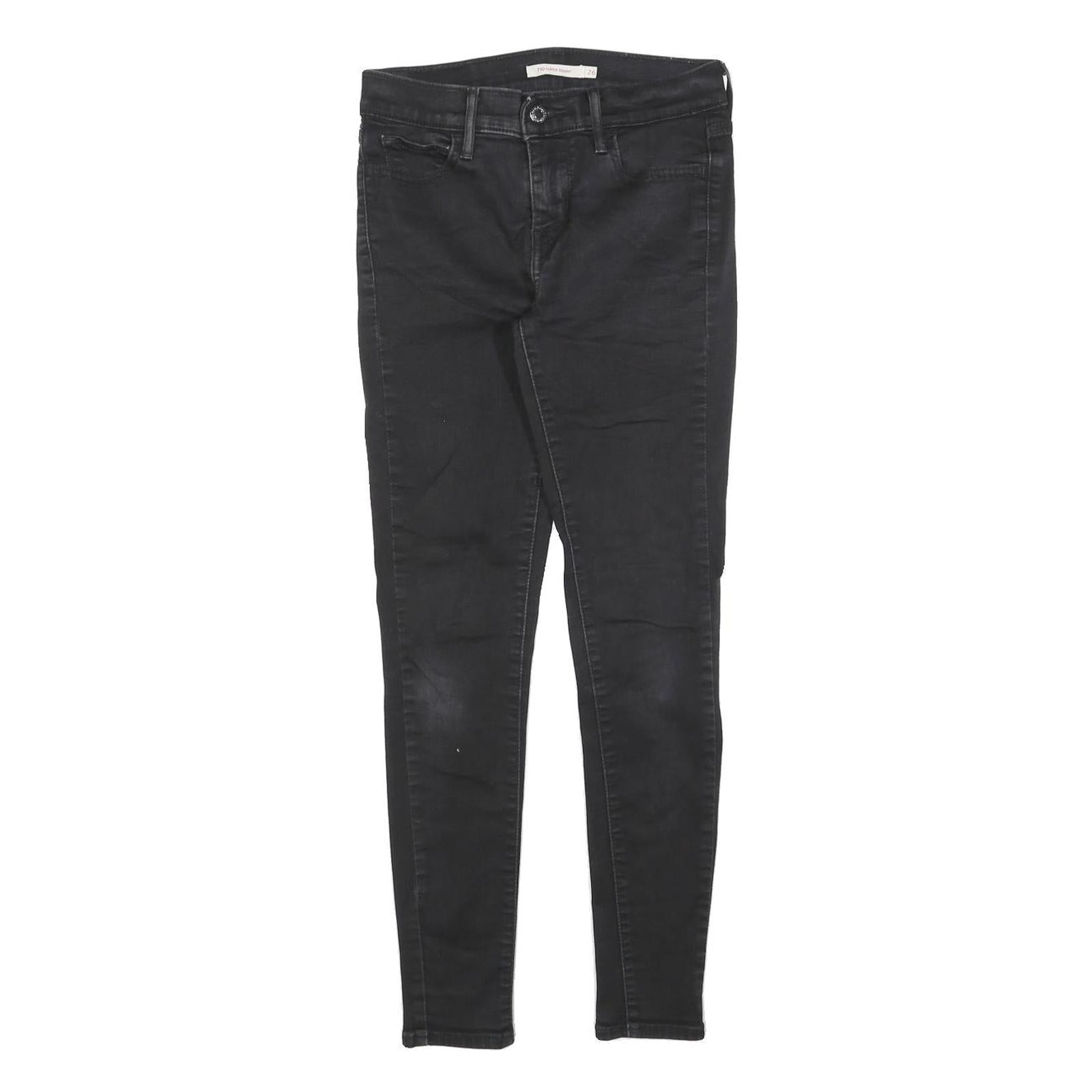 LEVI'S 710 Womens Slim Black Denim Raw W26 L26 Skinny Zip Jeans Refurbished - N/A refurbished available on Cerqular