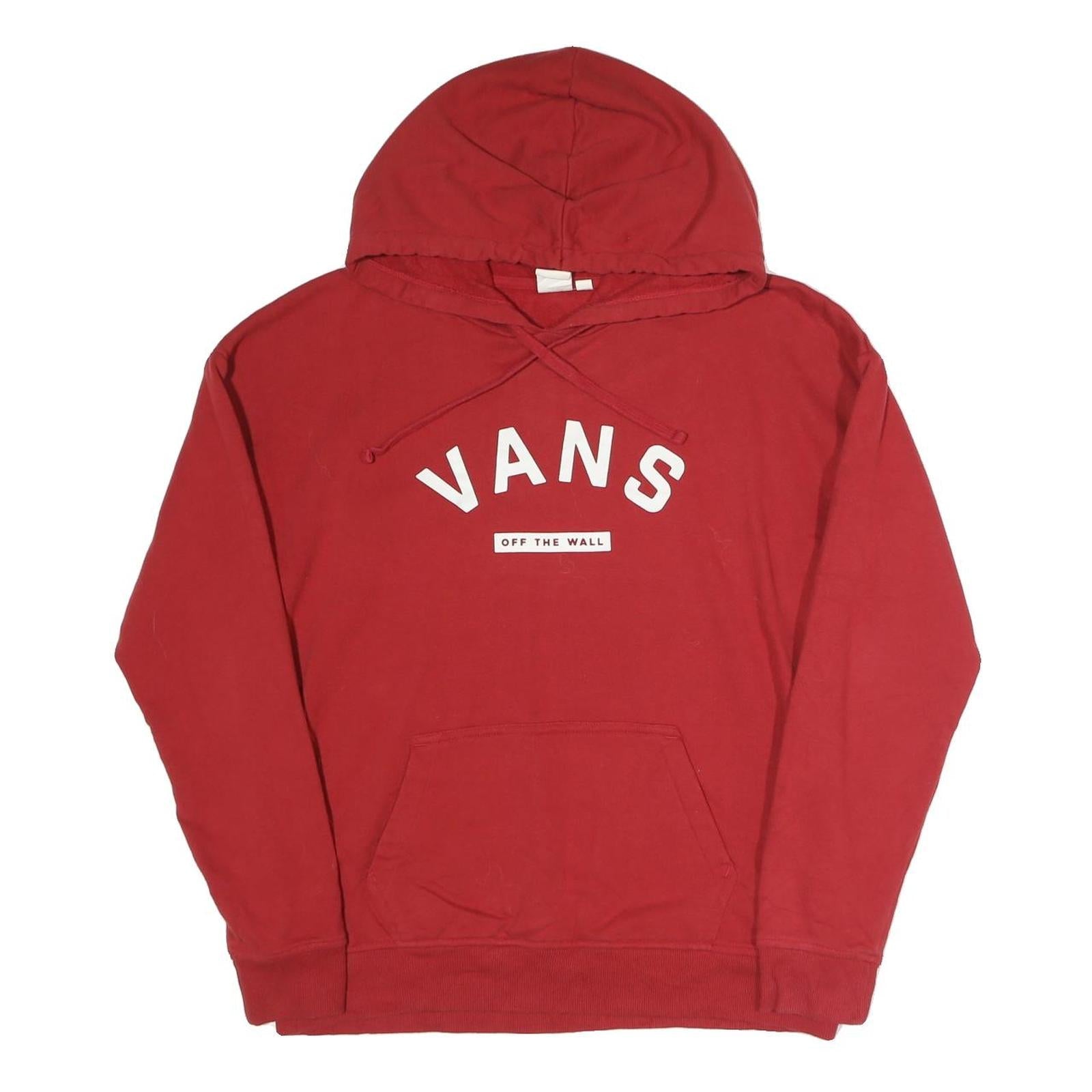 VANS Mens Red Pullover Hoodie M Cotton Logo Hoodie Refurbished - N/A refurbished available on Cerqular
