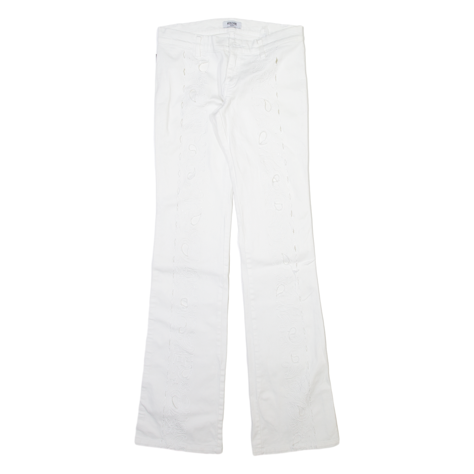 Buy MOSCHINO Womens Trousers White Slim Bootcut W28 L34 Refurbished - $41.59 MOSCHINO Womens Trousers White Slim Bootcut W28 L34 Refurbished - N/A refurbished available on Cerqular