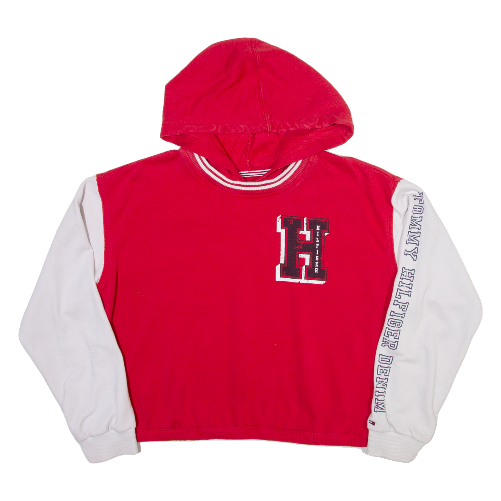 TOMMY HILFIGER Cropped Womens Red Hoodie M Refurbished - N/A refurbished available on Cerqular