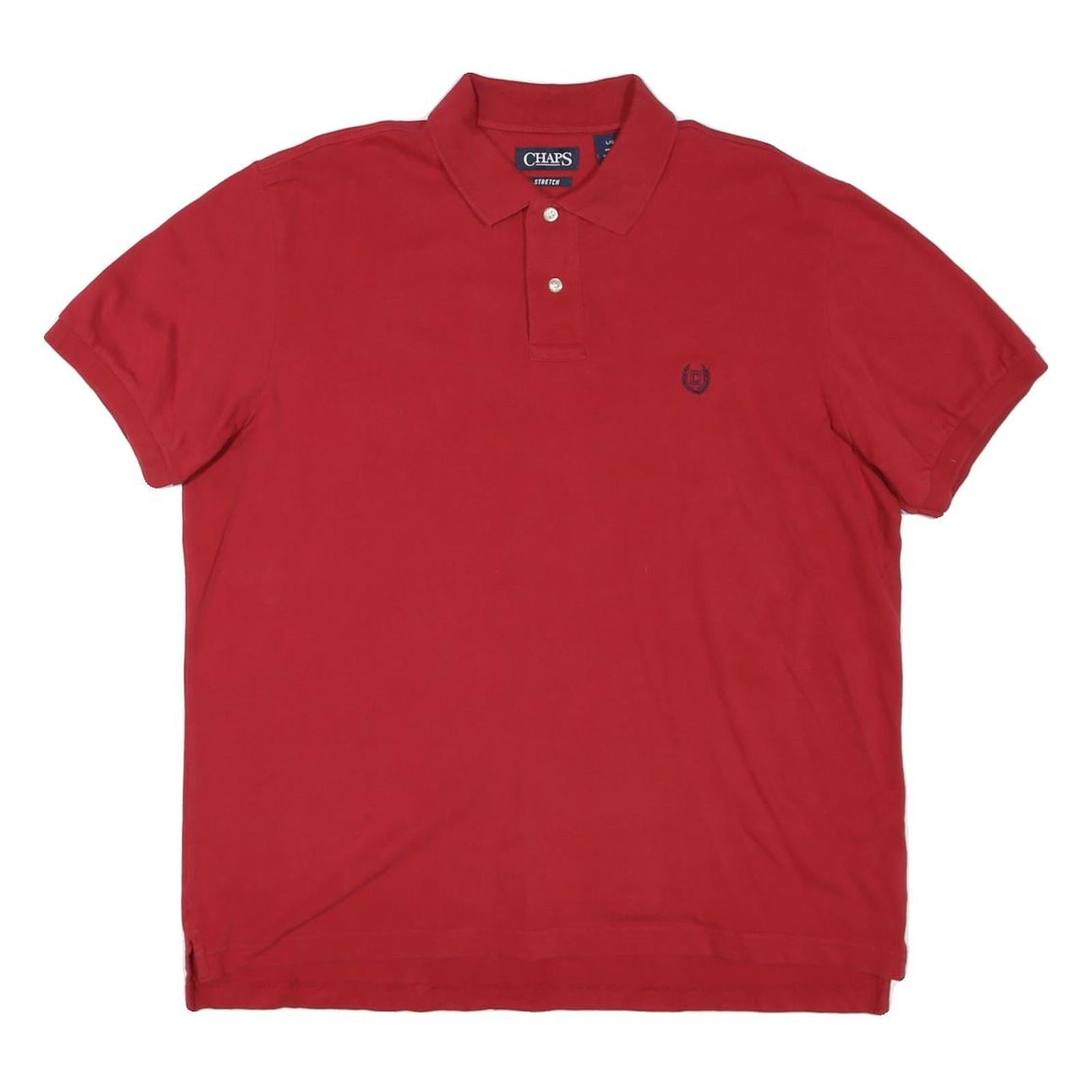 CHAPS Mens Red Short Sleeve Plain Polo Shirt L Classic Cotton Blend Refurbished - N/A refurbished available on Cerqular