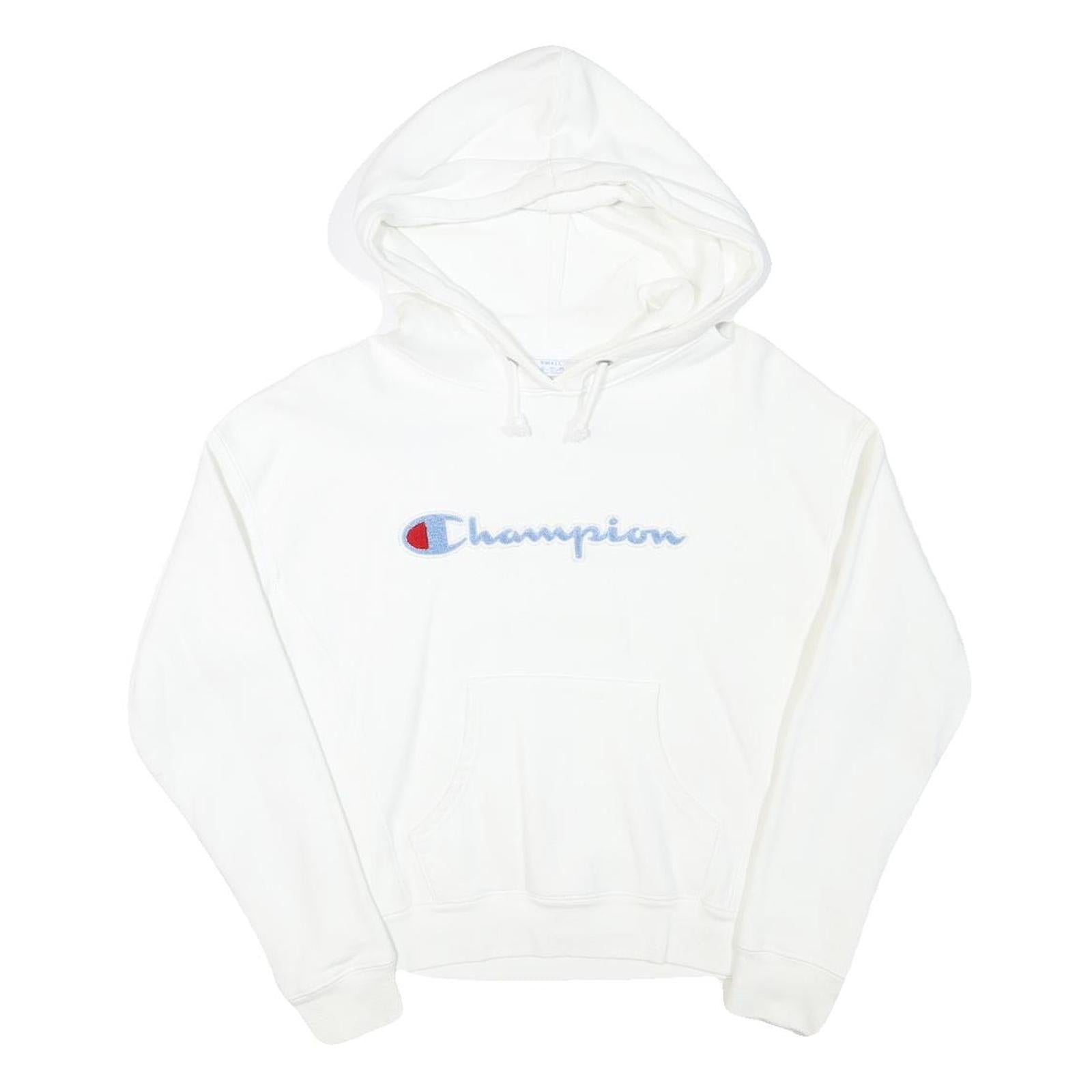 CHAMPION Mens White Hoodie S Cotton Blend Pullover Drawstring Hood Refurbished - N/A refurbished available on Cerqular