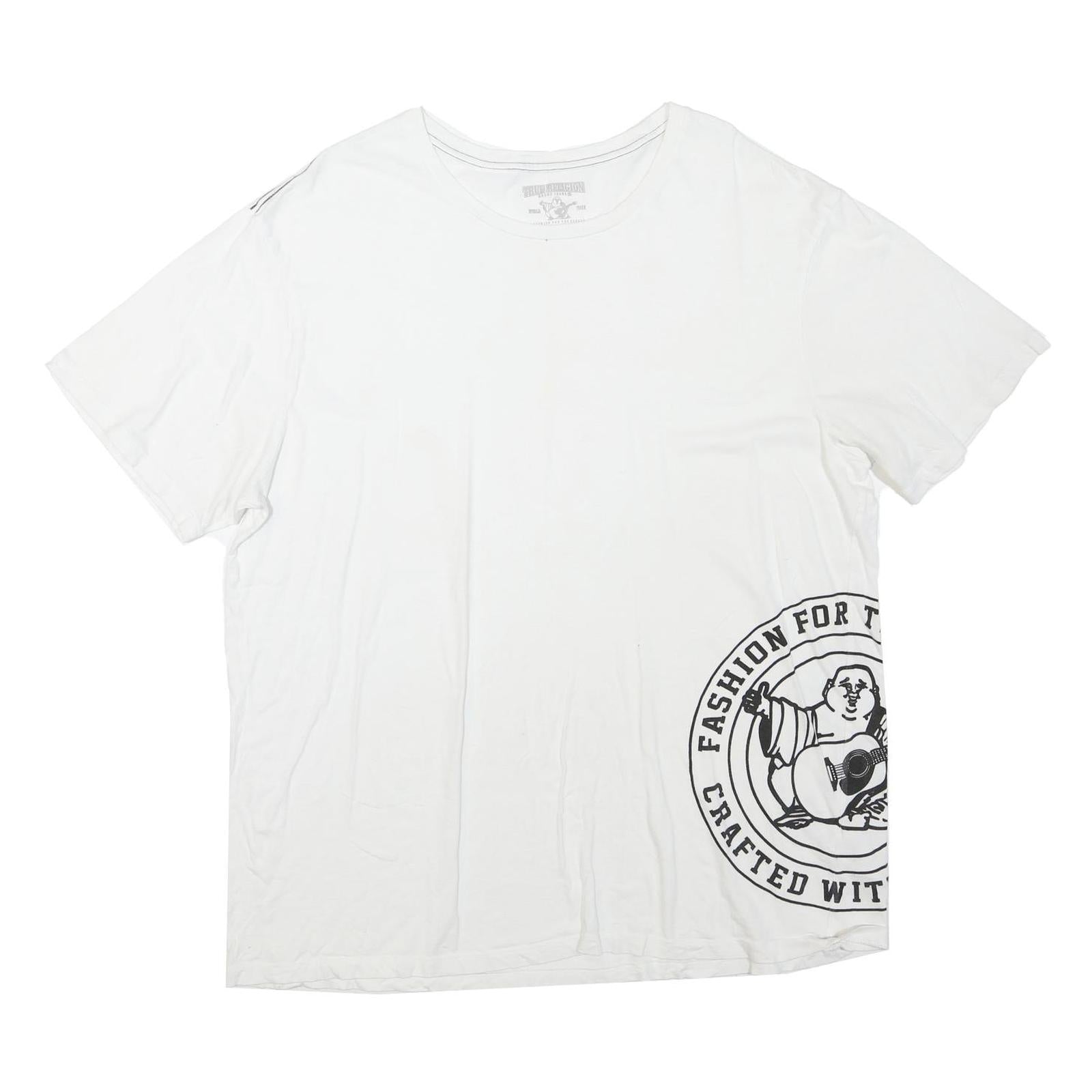 TRUE RELIGION Mens White XL Graphic T-Shirt Short Sleeve Crew Neck Cotton Blend Refurbished - N/A refurbished available on Cerqular