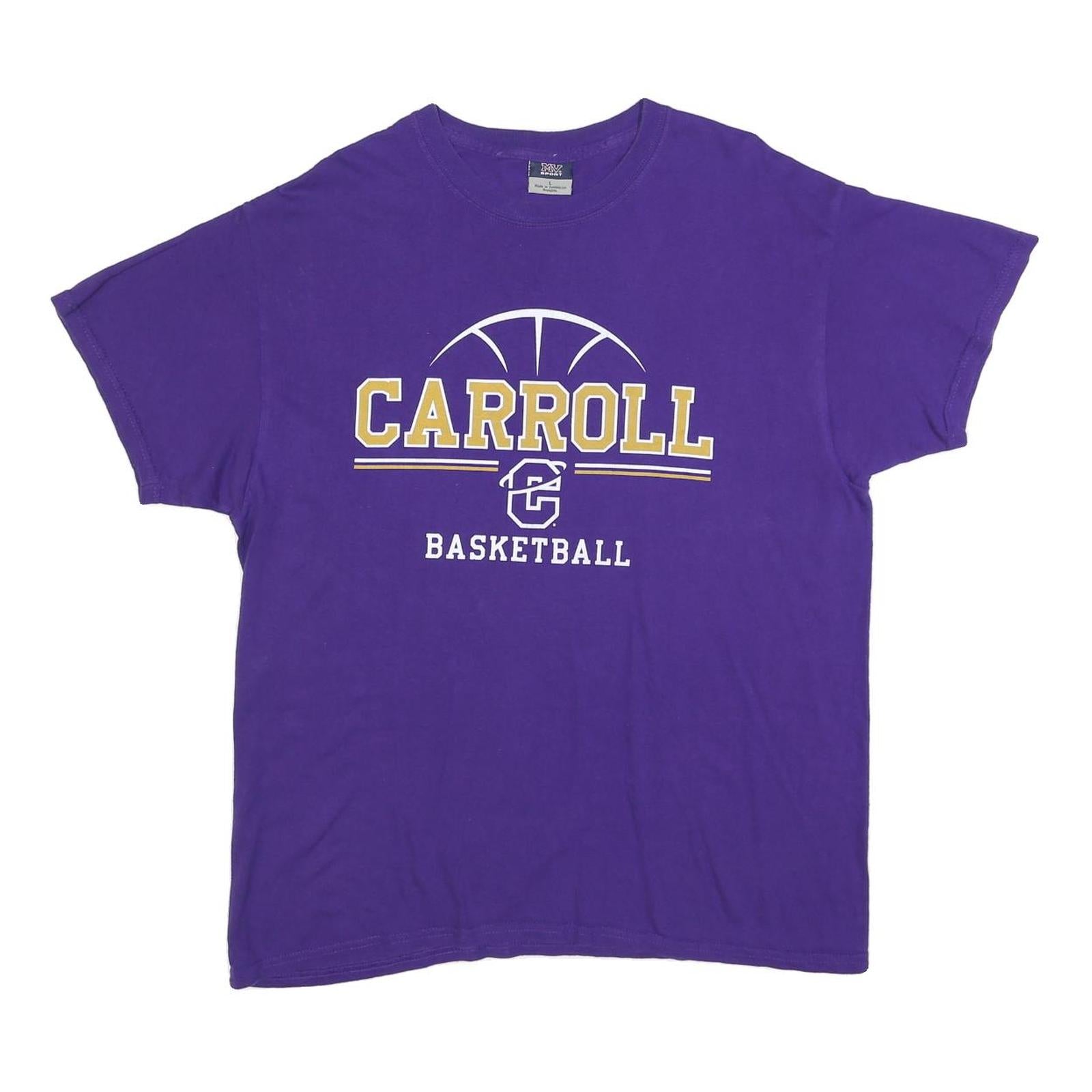 Buy MV SPORT Mens Purple Carroll Basketball Graphic T-Shirt L Short Sleeve Crew Neck Refurbished - $12.99 MV SPORT Mens Purple Carroll Basketball Graphic T-Shirt L Short Sleeve Crew Neck Refurbished - N/A refurbished available on Cerqular