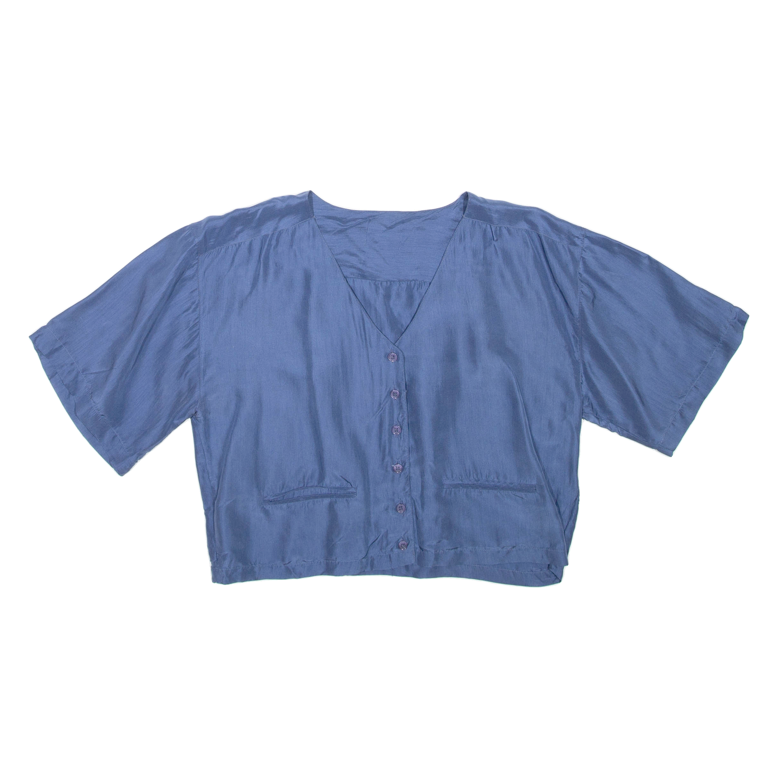 Womens Cropped Top Blue V-Neck M Refurbished - N/A refurbished available on Cerqular