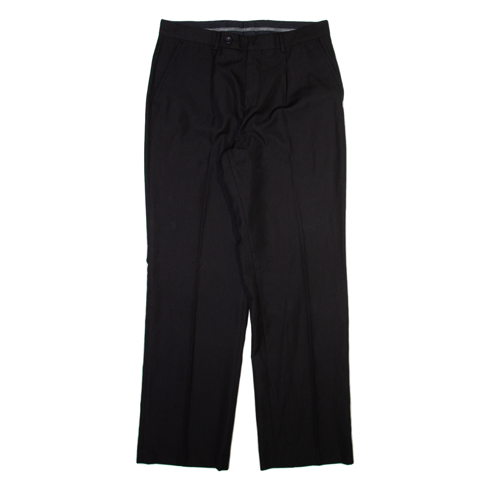 SERGIO VITTI Mens Trousers Black Regular Straight Viscose W32 L31 Refurbished - N/A refurbished available on Cerqular