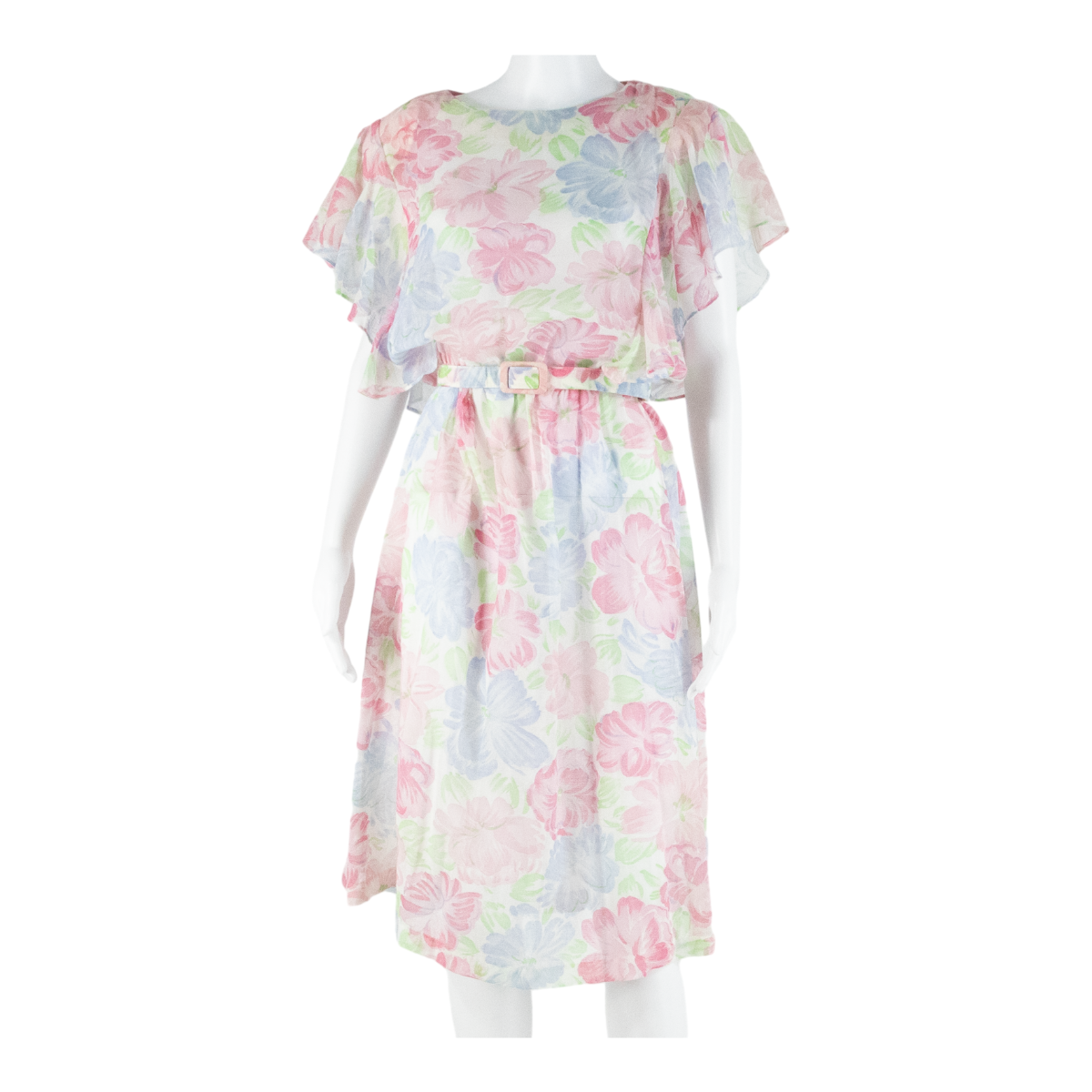 ITEMS CALIFORNIA Womens Day Dress Pink Floral Short Sleeve Midi L Refurbished - N/A refurbished available on Cerqular