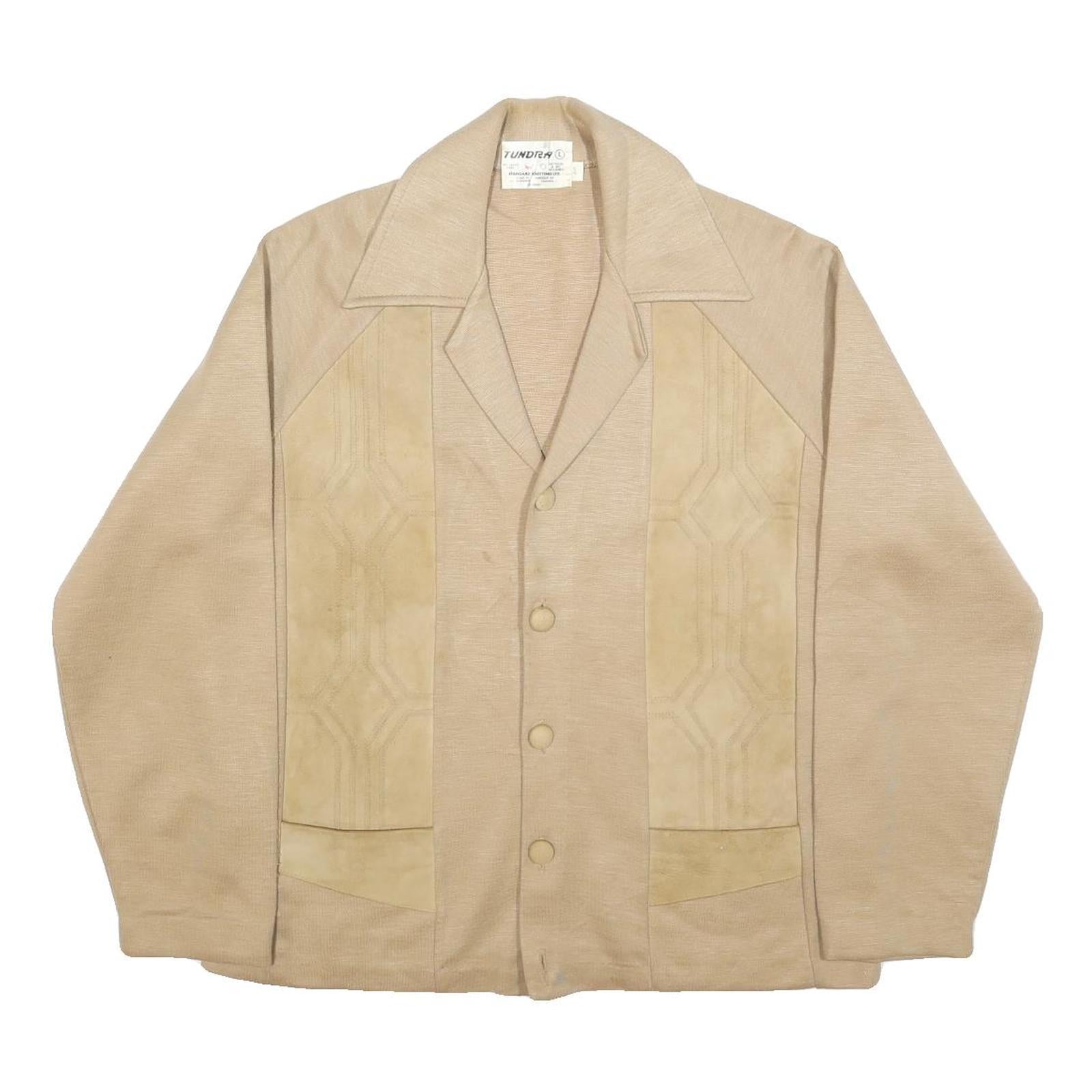 TUNDRA Womens Beige Blouse Long Sleeve Collared Plain L Button Front Refurbished - N/A refurbished available on Cerqular