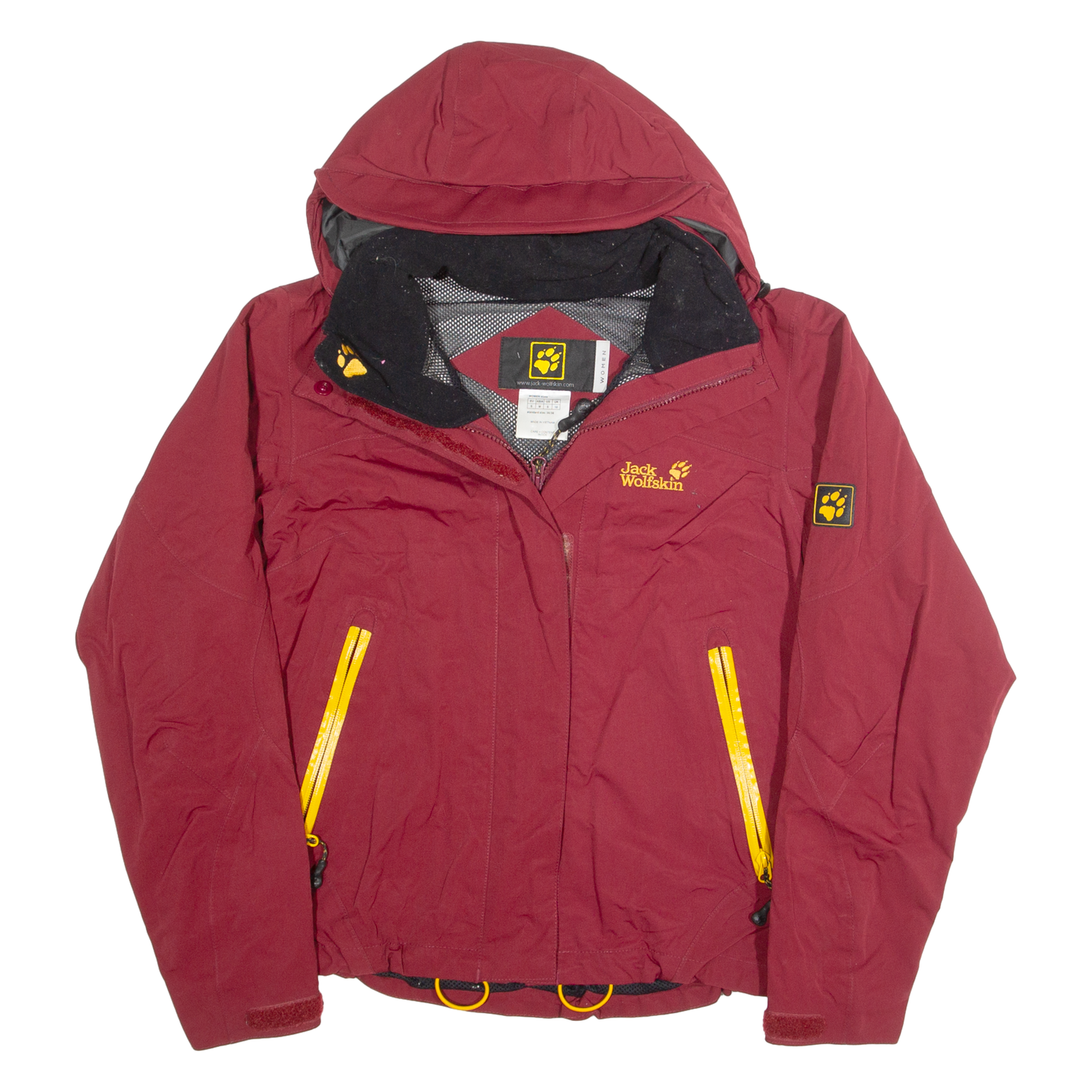JACK WOLFSKIN Womens Rain Jacket Maroon Hooded UK 10 Refurbished - N/A refurbished available on Cerqular