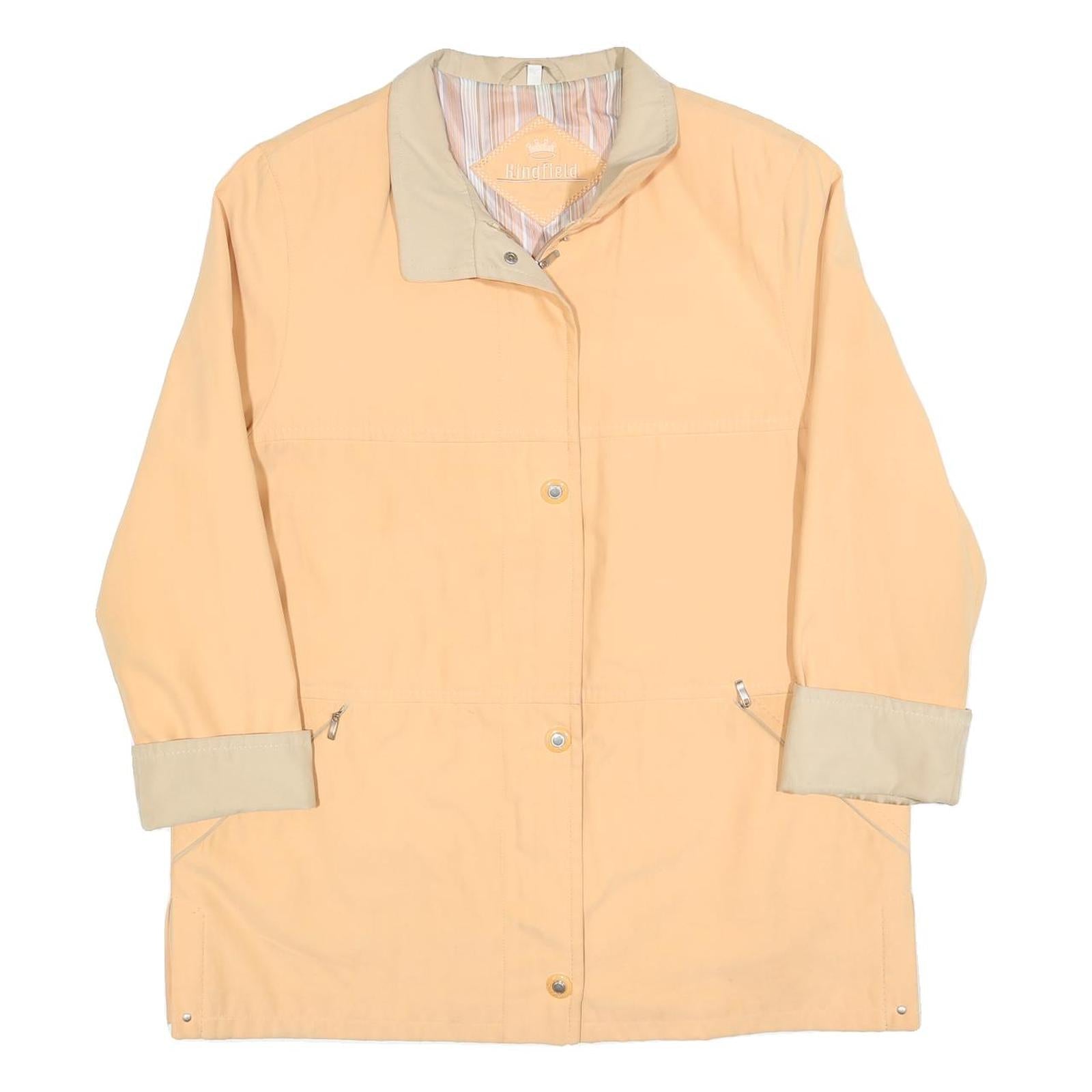 KINGFIELD Womens Beige & Cream Lightweight Zip Up Jacket L Polyester Blend Plain Refurbished - N/A refurbished available on Cerqular