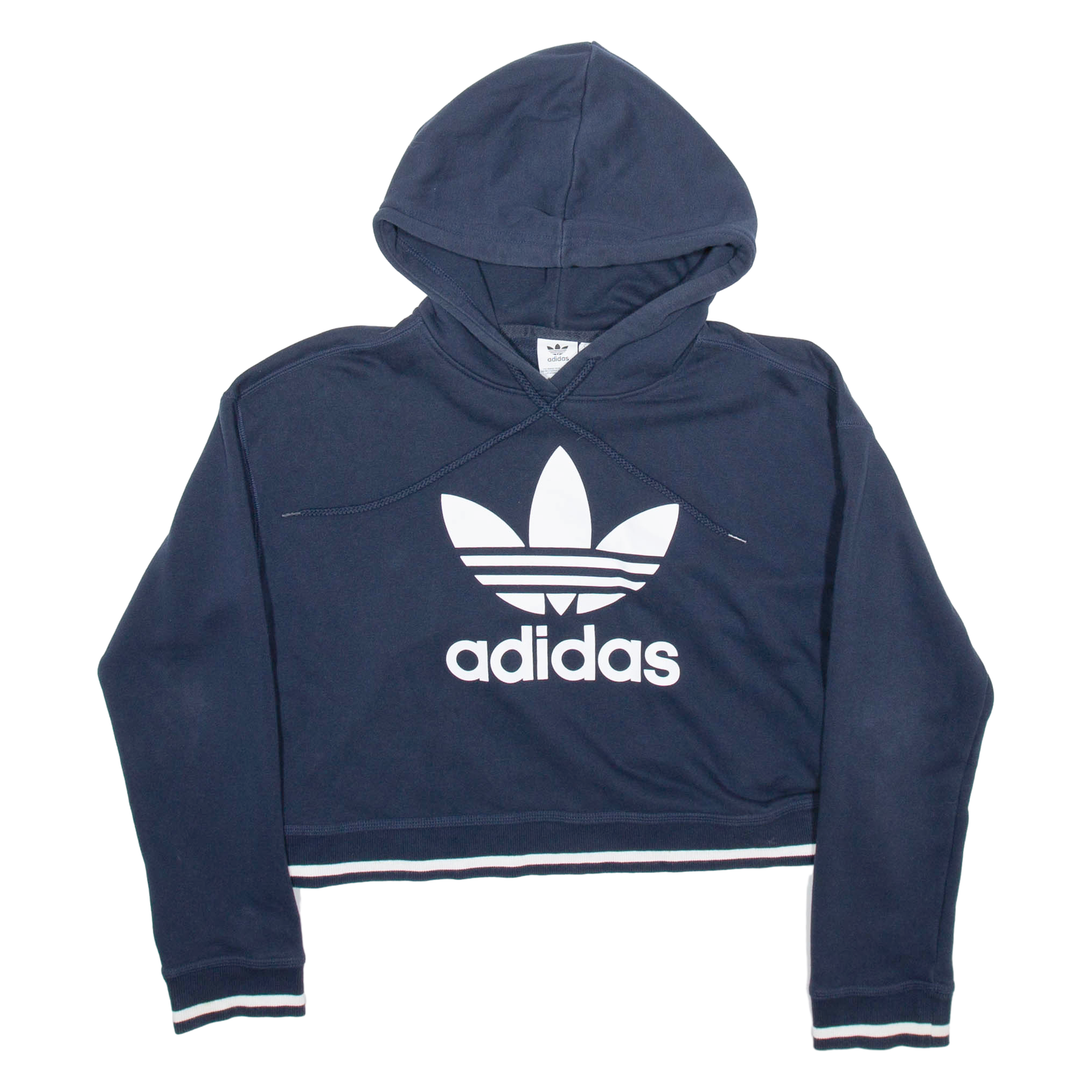 ADIDAS Cropped Womens Blue Hoodie UK 8 Refurbished - N/A refurbished available on Cerqular