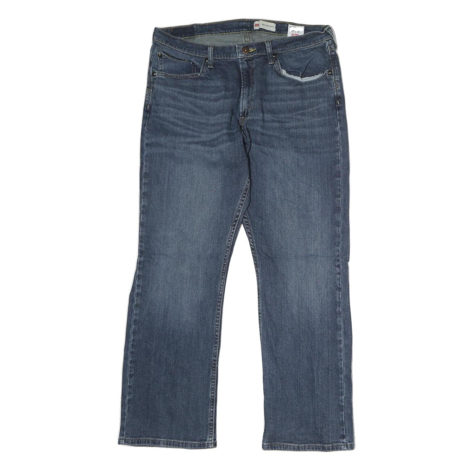WRANGLER Mens Jeans Blue Regular Straight Denim Medium W36 L30 Classic Zip Refurbished - N/A refurbished available on Cerqular