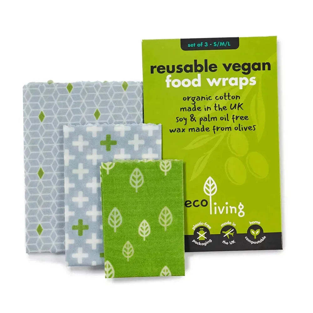 Reusable Vegan Food Wraps | Size: 3 Pack Refurbished - ecoLiving refurbished available on Cerqular