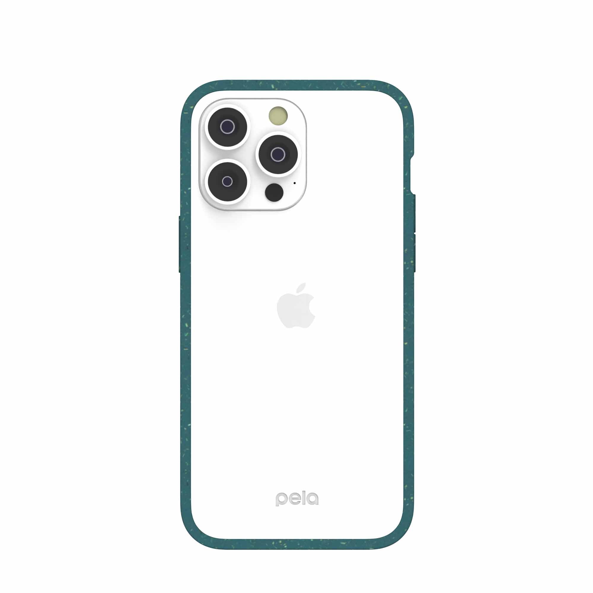 Clear iPhone 14 Pro Max Case with Green Ridge Refurbished - Pela Case refurbished available on Cerqular