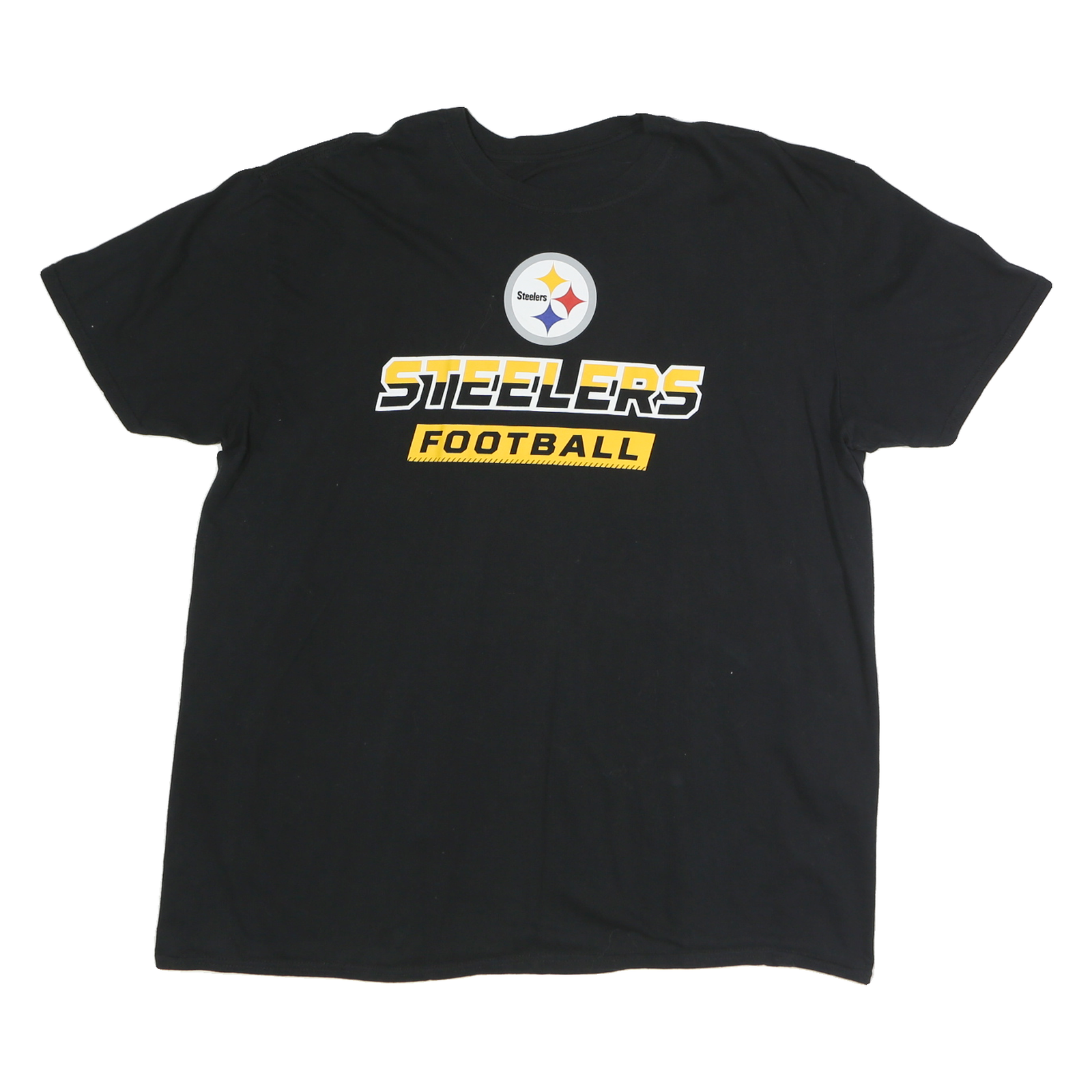 NFL Mens Black Steelers Football Graphic T-Shirt XL Short Sleeve Crew Neck Refurbished - N/A refurbished available on Cerqular