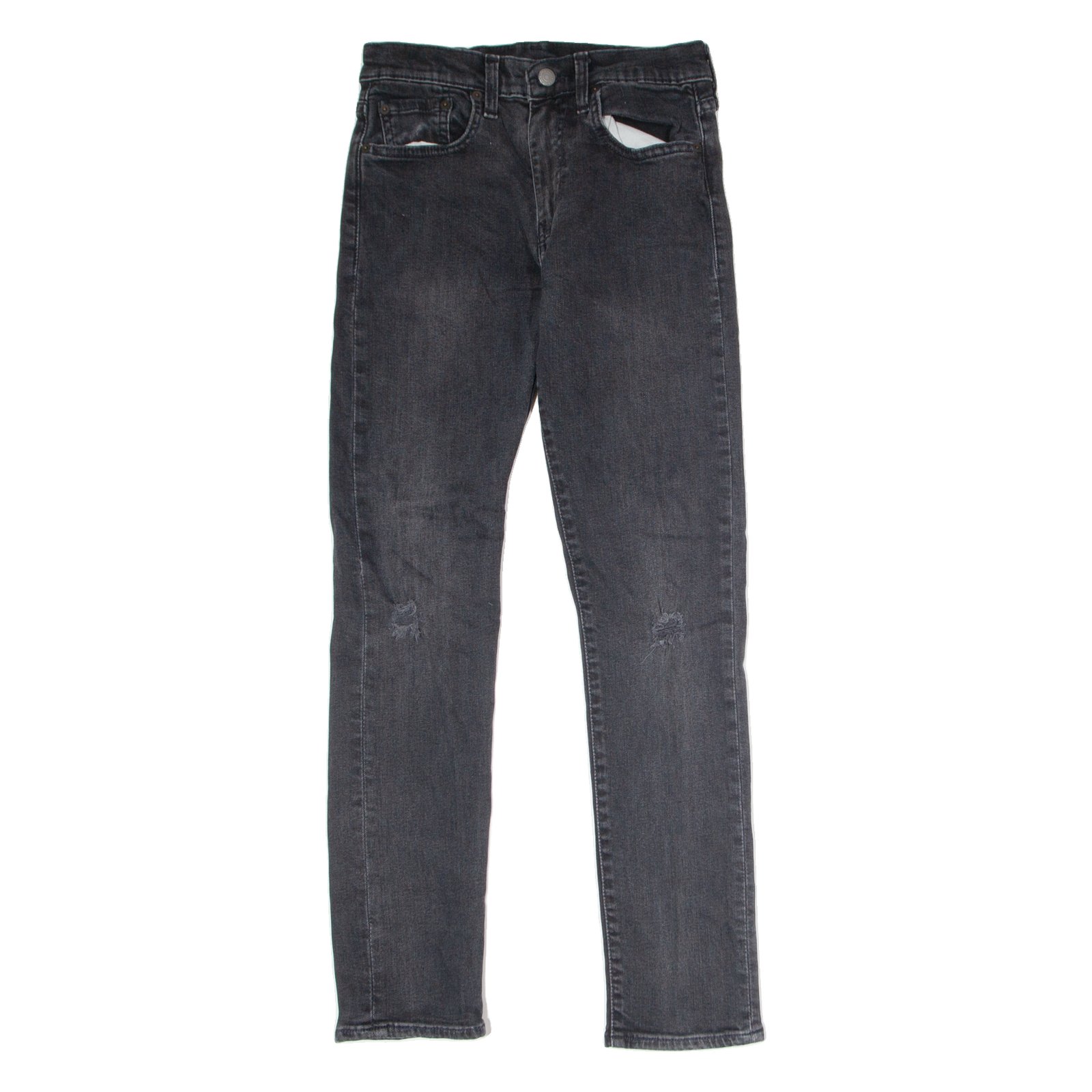 LEVI'S 502 Big E Jeans Mens Black Regular Tapered Charcoal Wash W26 L29 Refurbished - N/A refurbished available on Cerqular