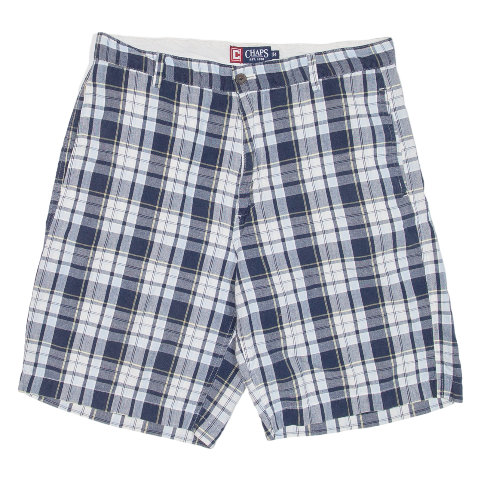 CHAPS Mens Chino Shorts Blue Check M W34 Refurbished - N/A refurbished available on Cerqular