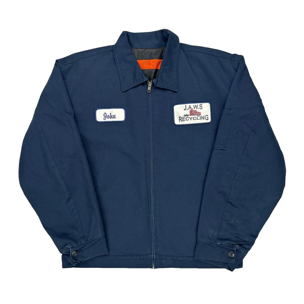 J.A.W.S Recycling Red Kap Jacket - Large Blue Polyester Refurbished - Thrifted (note: this is a term often used to describe second- refurbished available on Cerqular