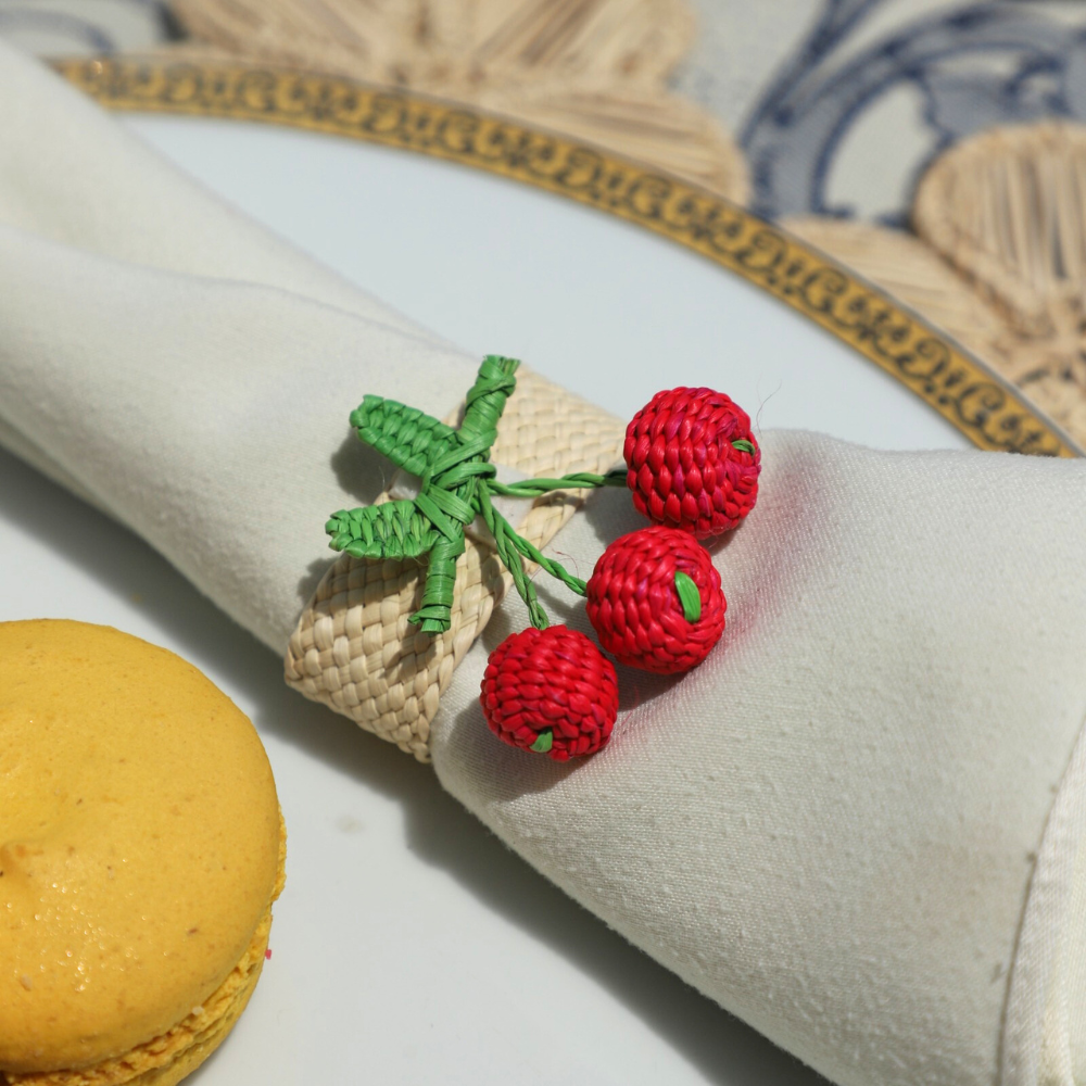 Cherry Napkin Ring - Made of Iraca Palm - Sold by Set | Pack: Pack of 6 Refurbished - Apalma Handmade refurbished available on Cerqular