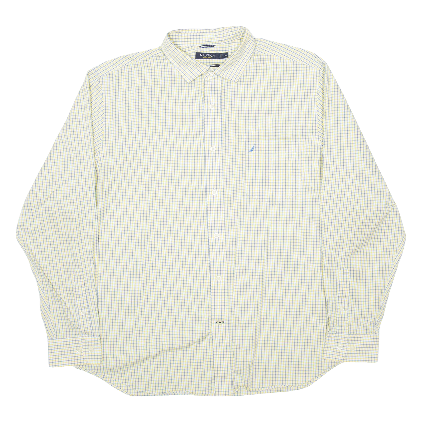 NAUTICA Mens Shirt Yellow Check Long Sleeve XL Refurbished - N/A refurbished available on Cerqular