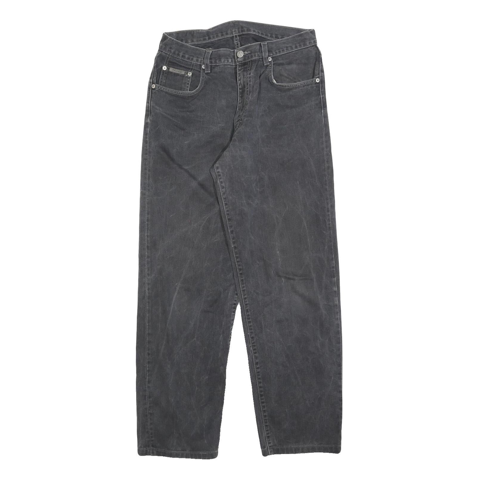 CALVIN KLEIN JEANS Womens Relaxed Black Denim Raw W30 L30 Casual Comfortable Zip Refurbished - N/A refurbished available on Cerqular