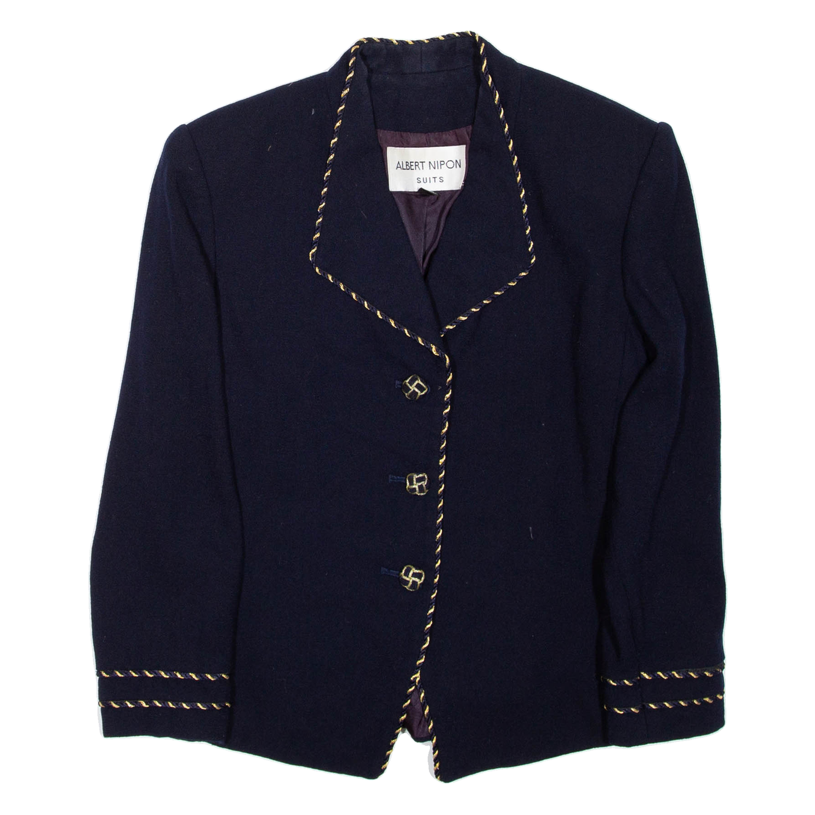 ALBERT NIPON SUITS Womens Blazer Coat Blue Wool S Refurbished - N/A refurbished available on Cerqular